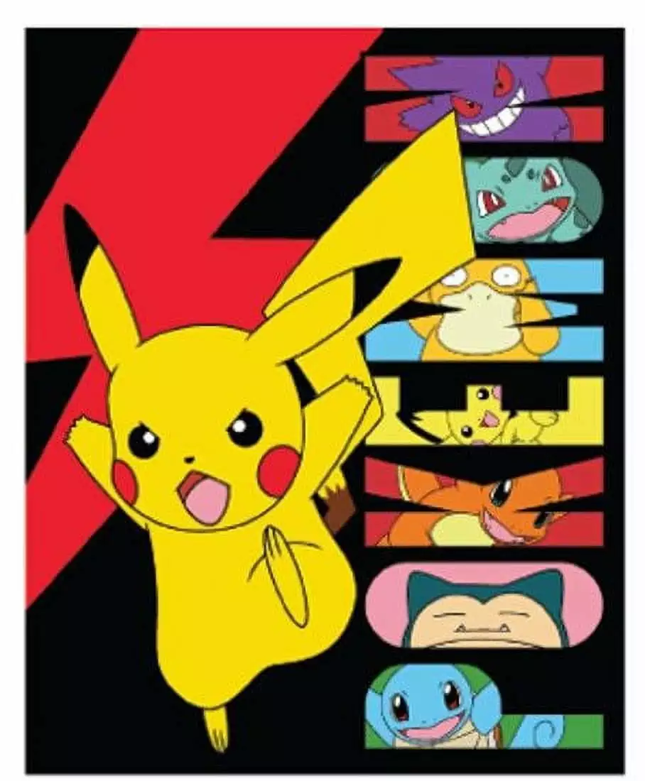 Pokemon Throw Blanket. Battle Bot. Silk Touch. 40 x 50. 1 each