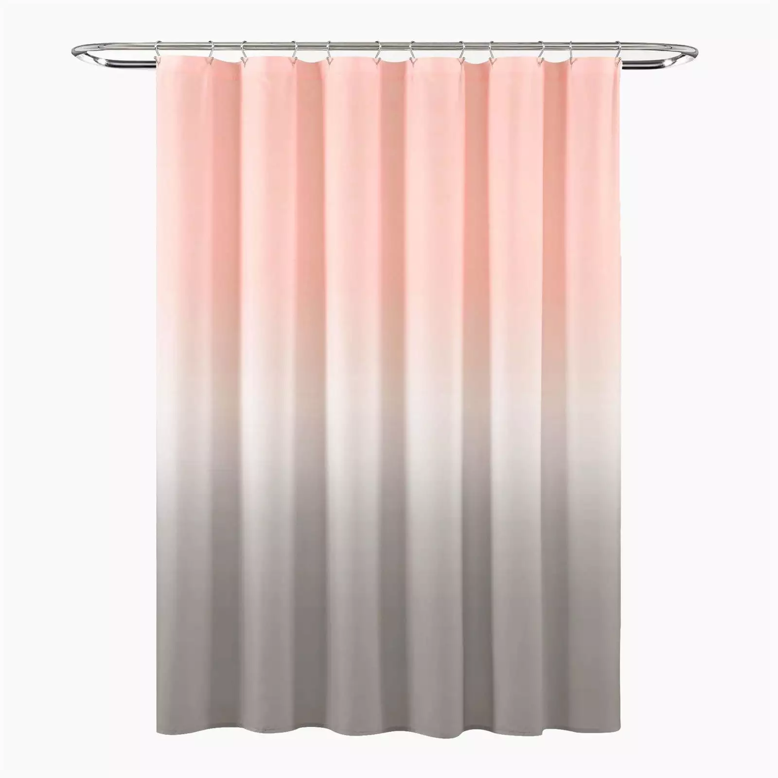 Pompotops Pink Shower Curtain. Design And Polyester. Quick-Drying. Weighted Hem. Short Shower Curtains Set For Bathroom. Durable And Washable With 12 Hooks