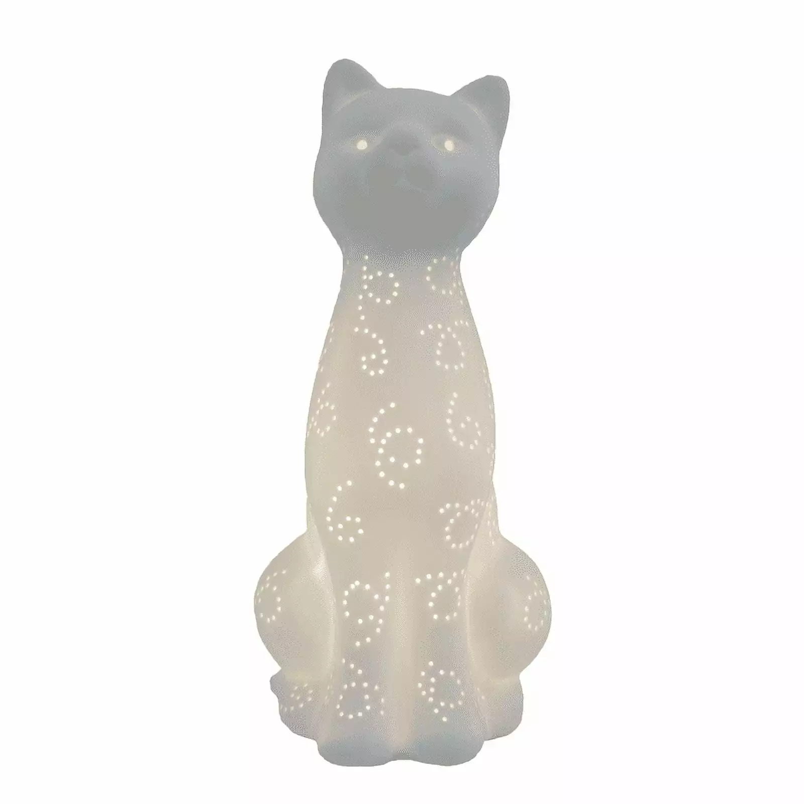 Porcelain Kitty Cat Shaped Animal Light Table Lamp