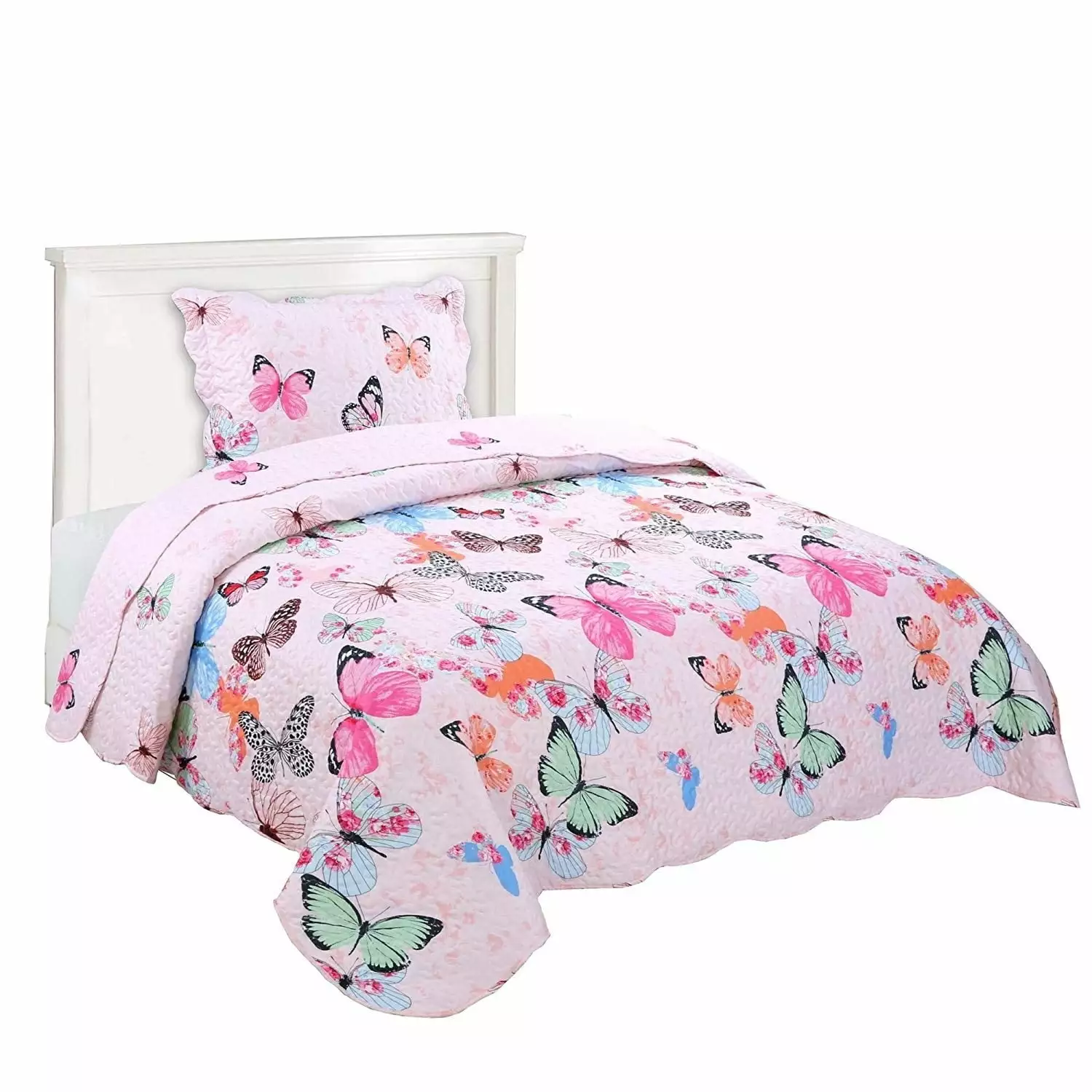 Porch & Den Dylan Butterfly Kids Quilt Set 2 Piece Twin