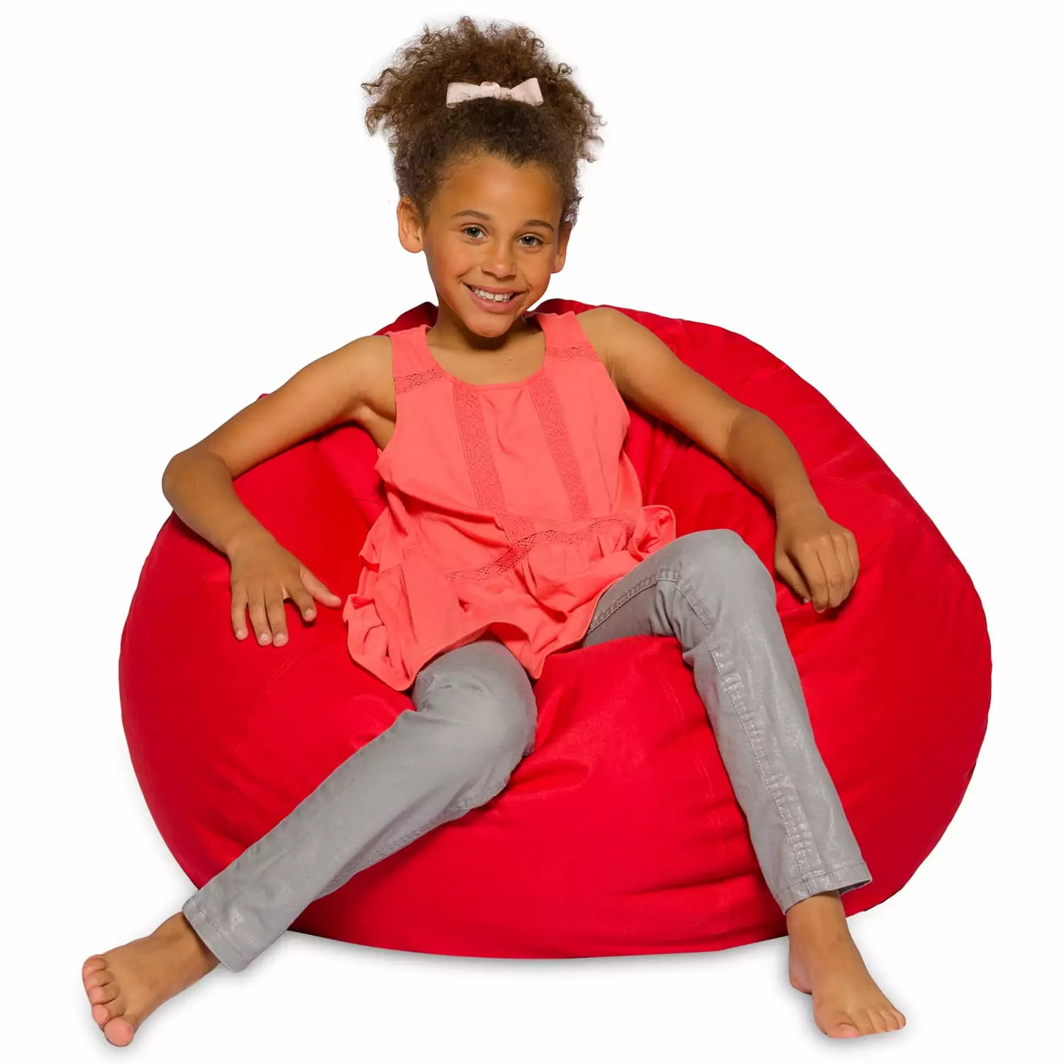 Posh Creations Bean Bag Chair. Soft Lounger. Kids. 3 ft. Red