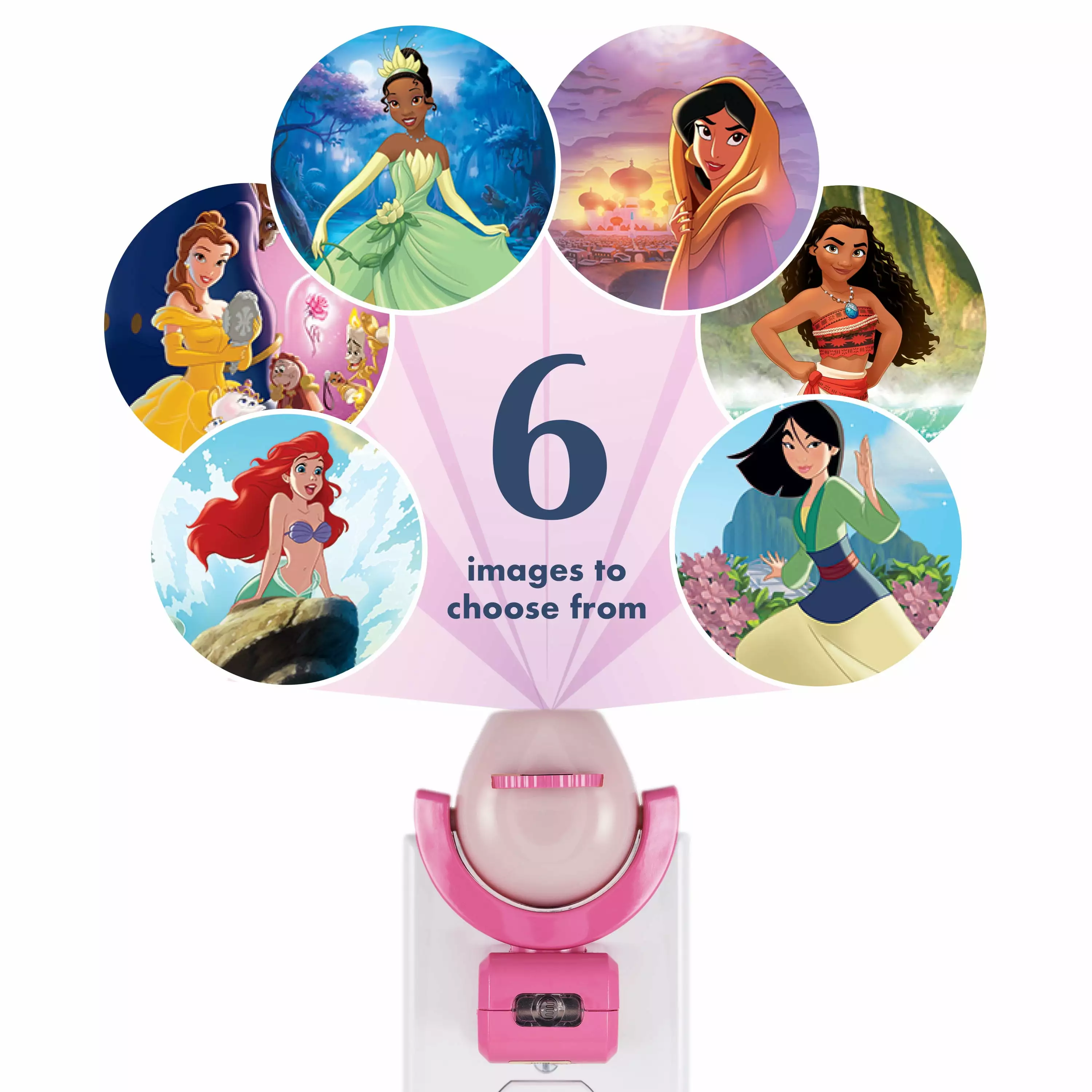 Projectables Disney Princesses 6-Image Plug-in LED Night Light. Light Sensing. 11738