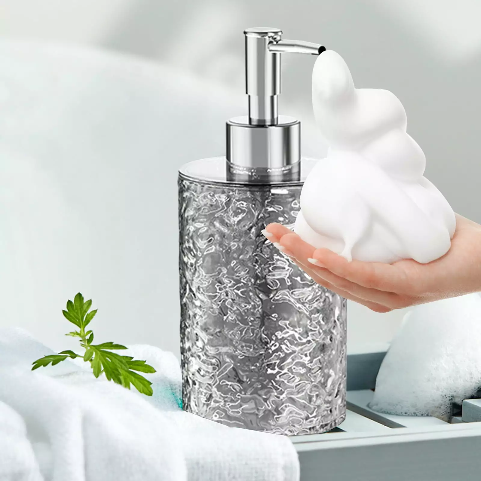 Qianying Foaming Soap Dispenser - Foaming Hand Soap Refillable Dispenser for Bathroom or Kitchen Foam Pump Bottle for Hand Soap Body Wash