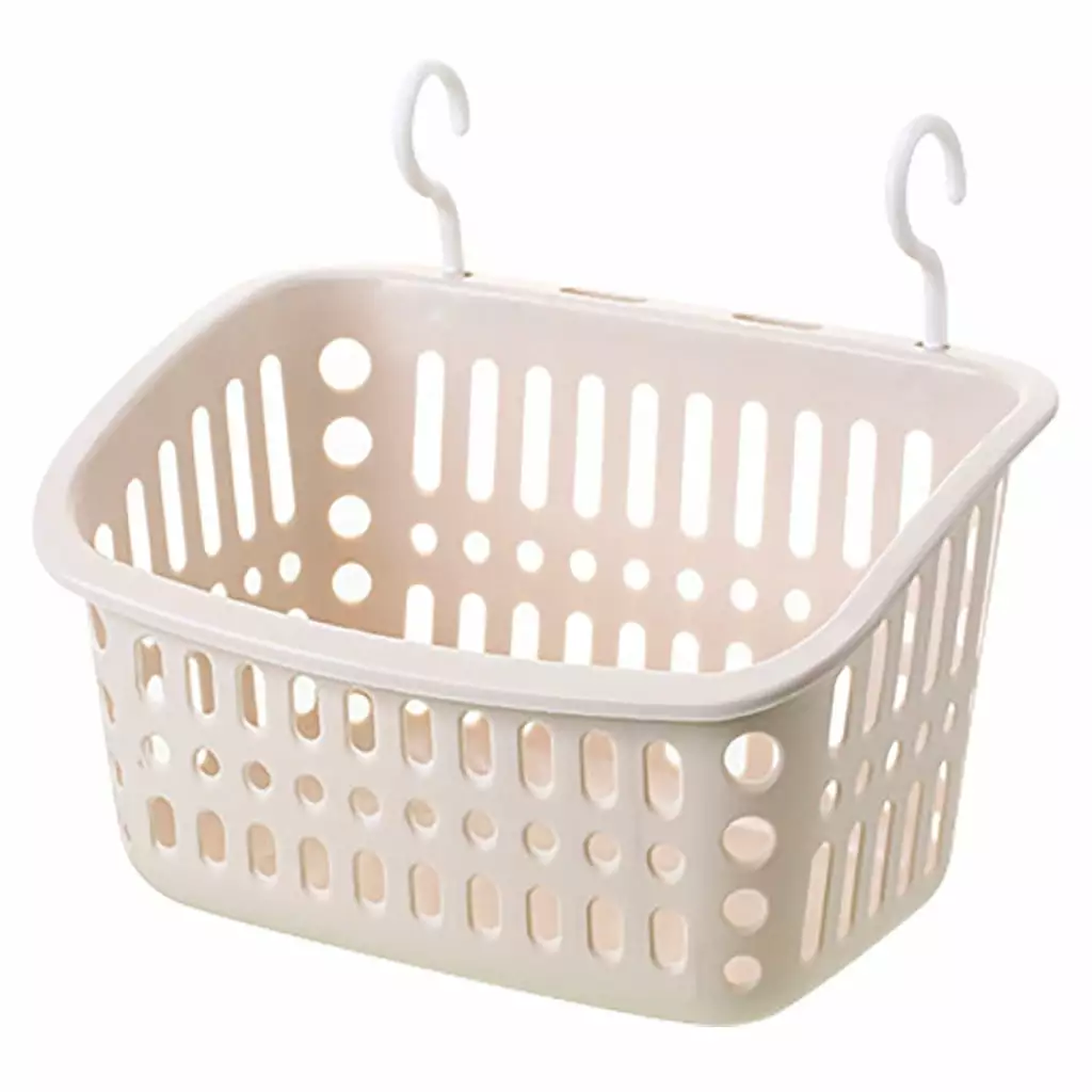 Qianying Plastic Hanging Shower Basket With Hook For Bathroom Kitchen Storage