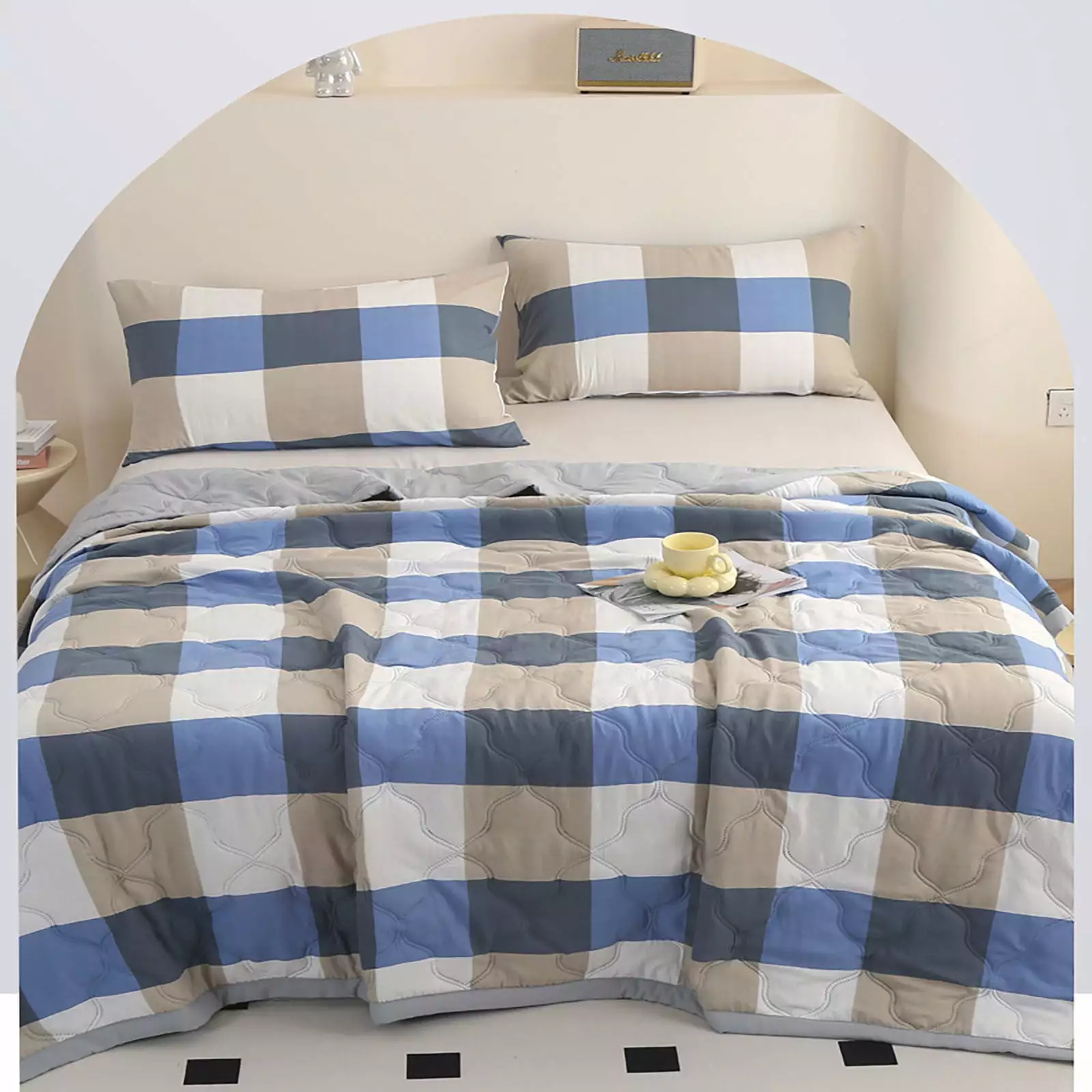 Qinghuai Home Essentials Clearance Conditioning Quilt Plaid Cool Feeling Summer Cool Quilt Warehouse Clearance Sale