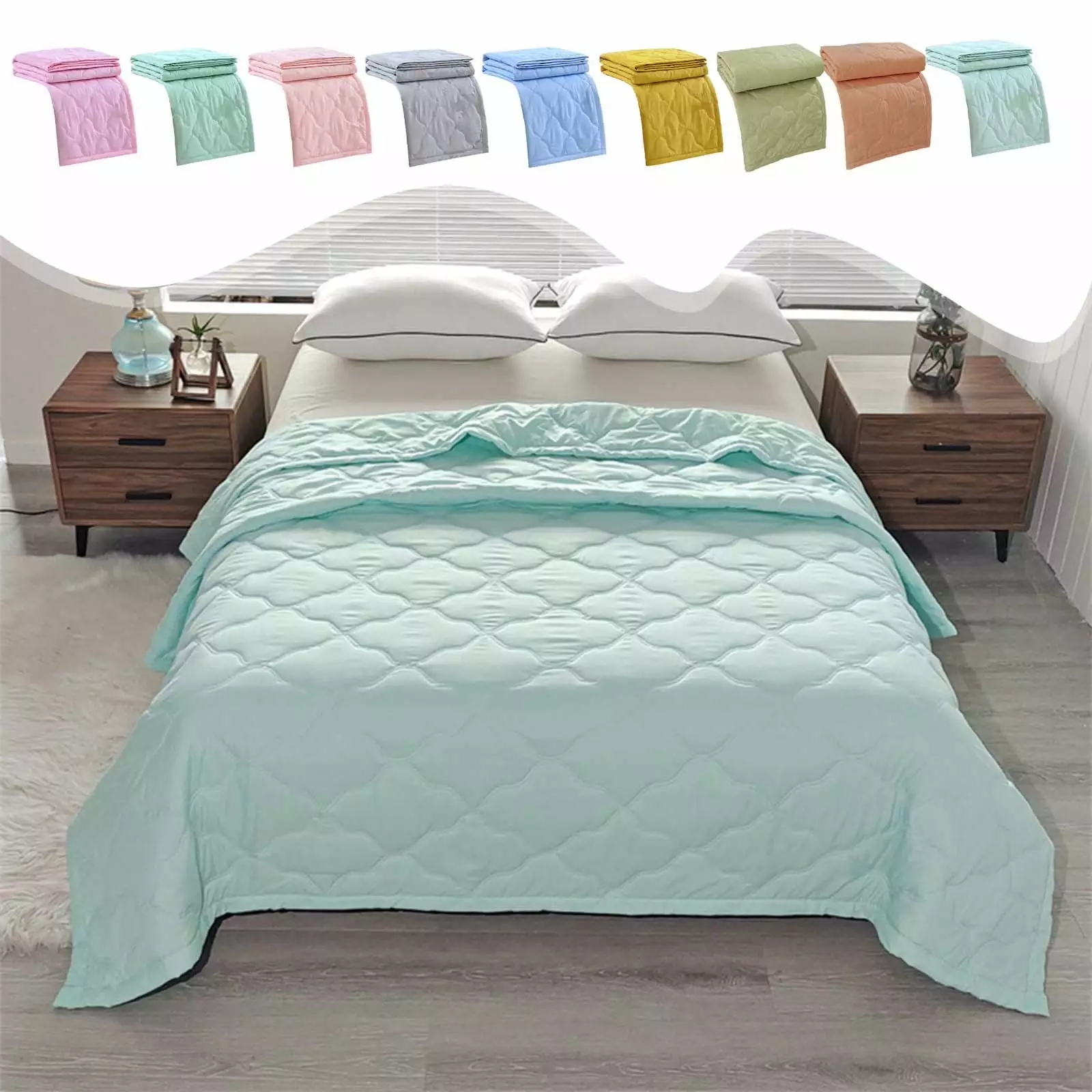 Qinghuai Summer Essentials Clearance Skin-friendly Plain Printed Washed Cotton Summer Quilt Ventilation Quilt Overstock Items Clearance