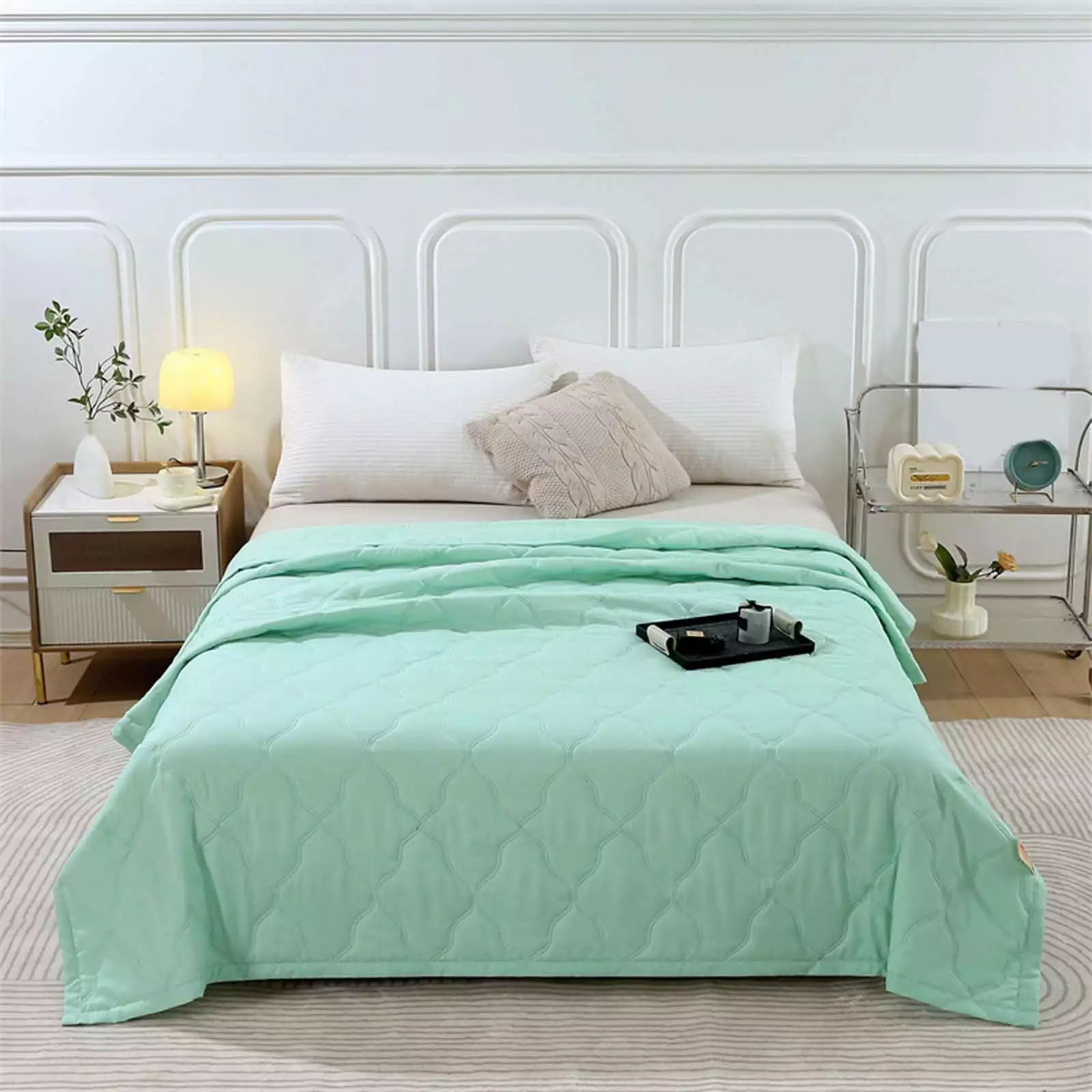 Quinlirra Clearance Skin-friendly Pure Color Quilt. Soft Hotel Luxury Bedding. Lightweight Summer Bedspread. Soft Breathable Bedding Coverlet for All Season