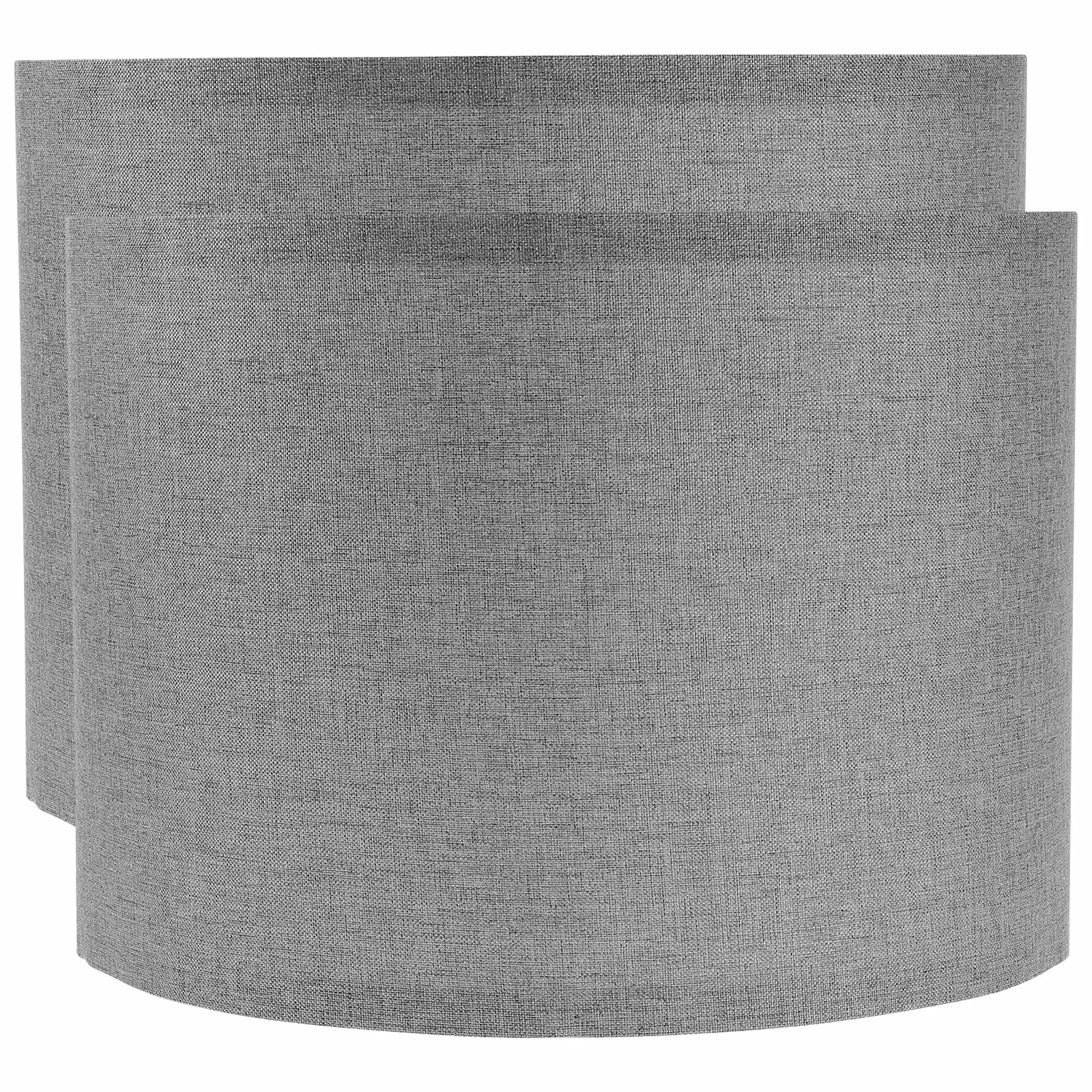 Qumonin Lamp Shades Set of 2. Natural Linen Drum Shade. 26x26x19cm. Grey