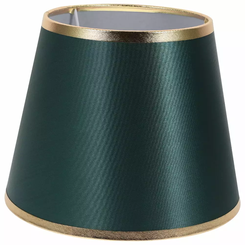 Qumonin Modern Dark Green Fabric Lampshade for Small E27 Table Lamps