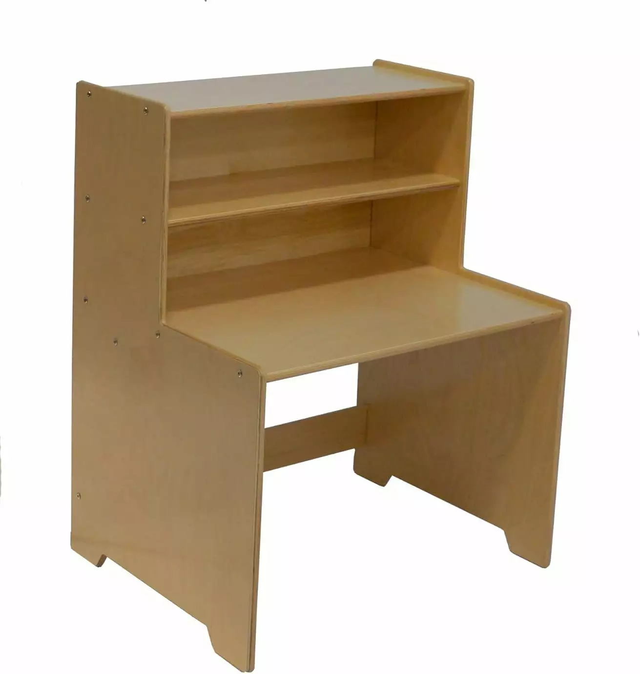 RRI Goods Kids Writing Desk. Computer Table with Hutch. Natural