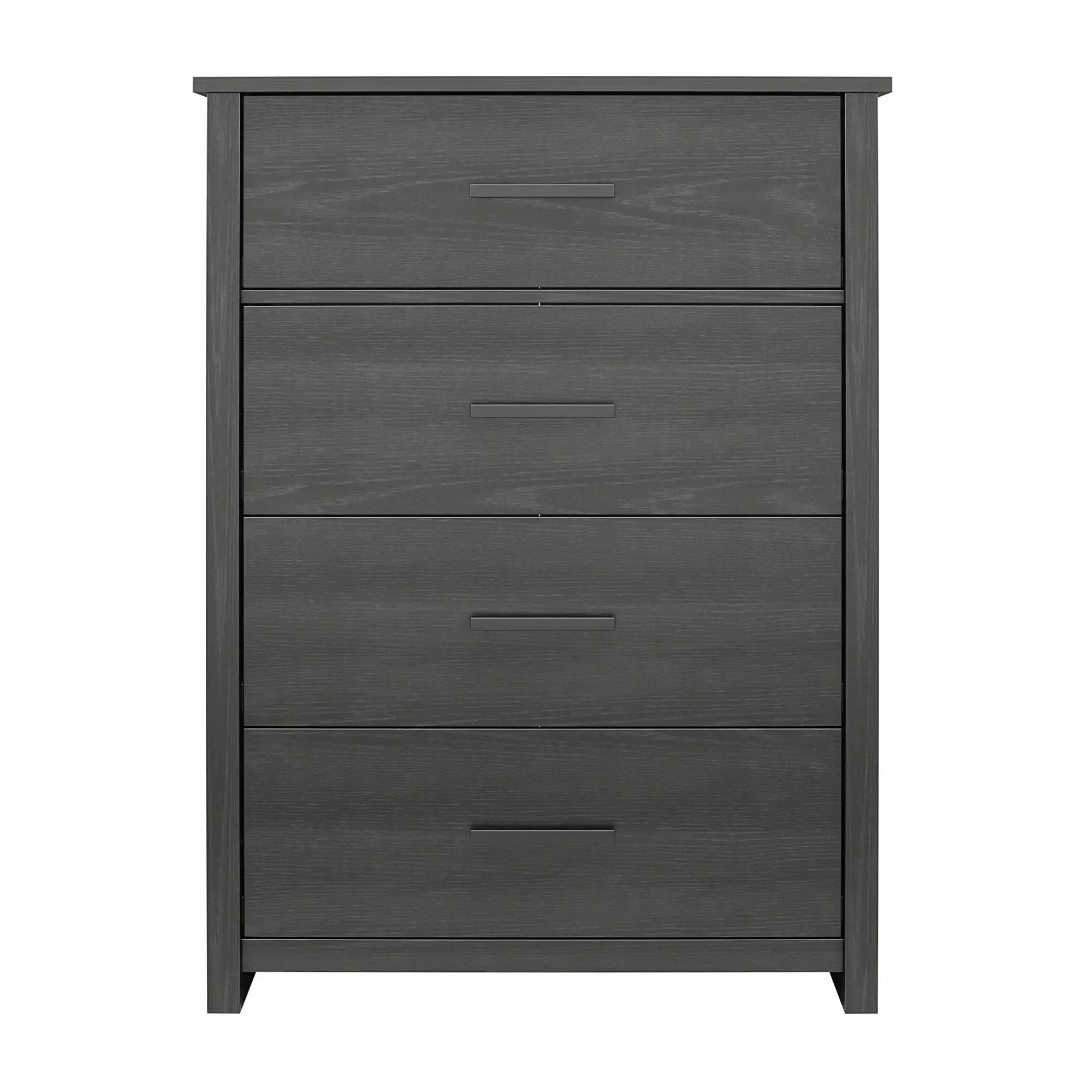 RealRooms EZ Build Brookshore Tall 4-Drawer Dresser. Black Oak