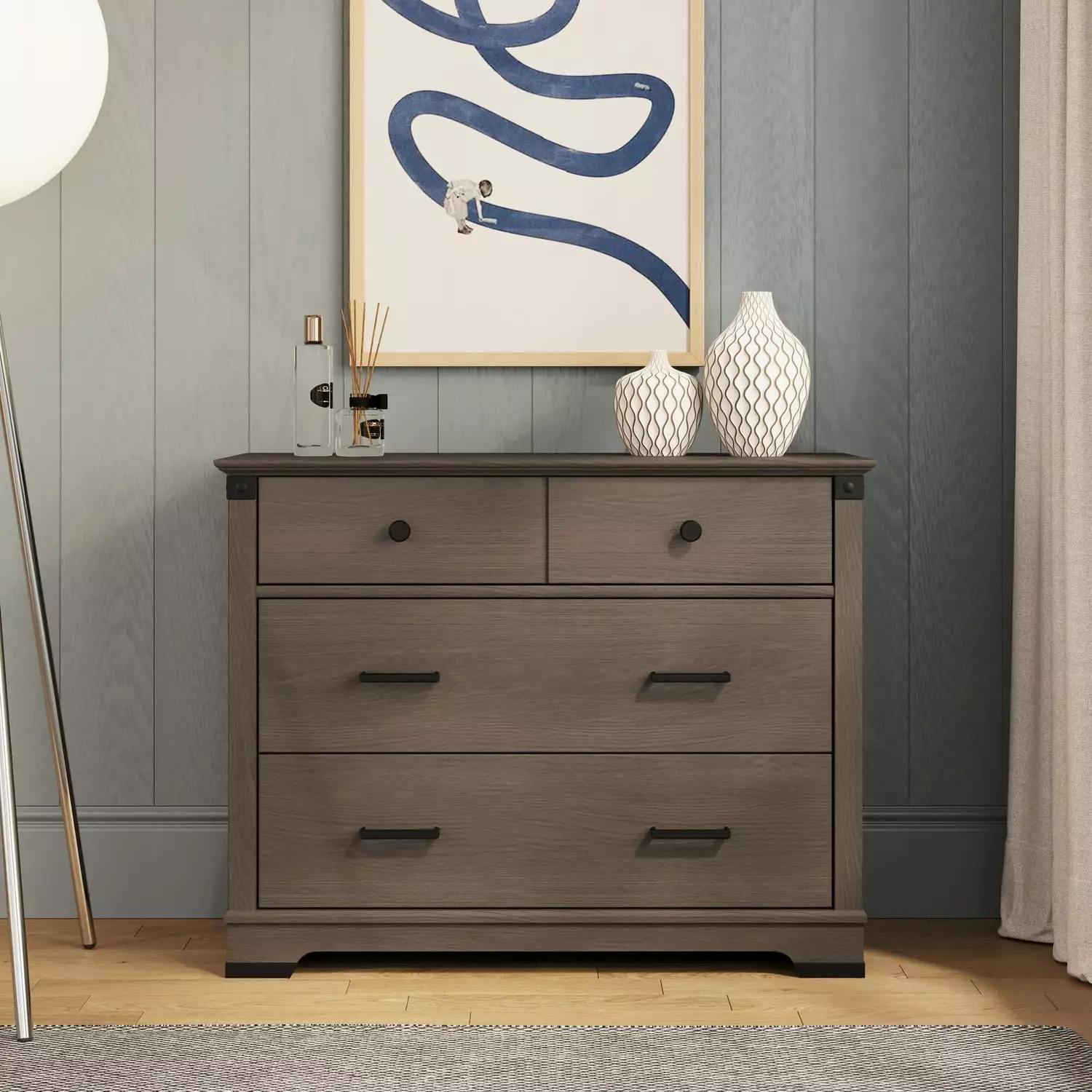 Redmond 3 Drawer Dresser. Dapper Gray