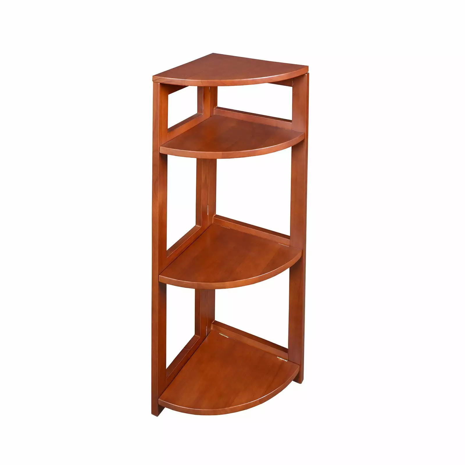 Regency Flip Flop 34 in 3 Shelf High Corner Folding. No Tools Assembly. Wood Bookcase- Cherry