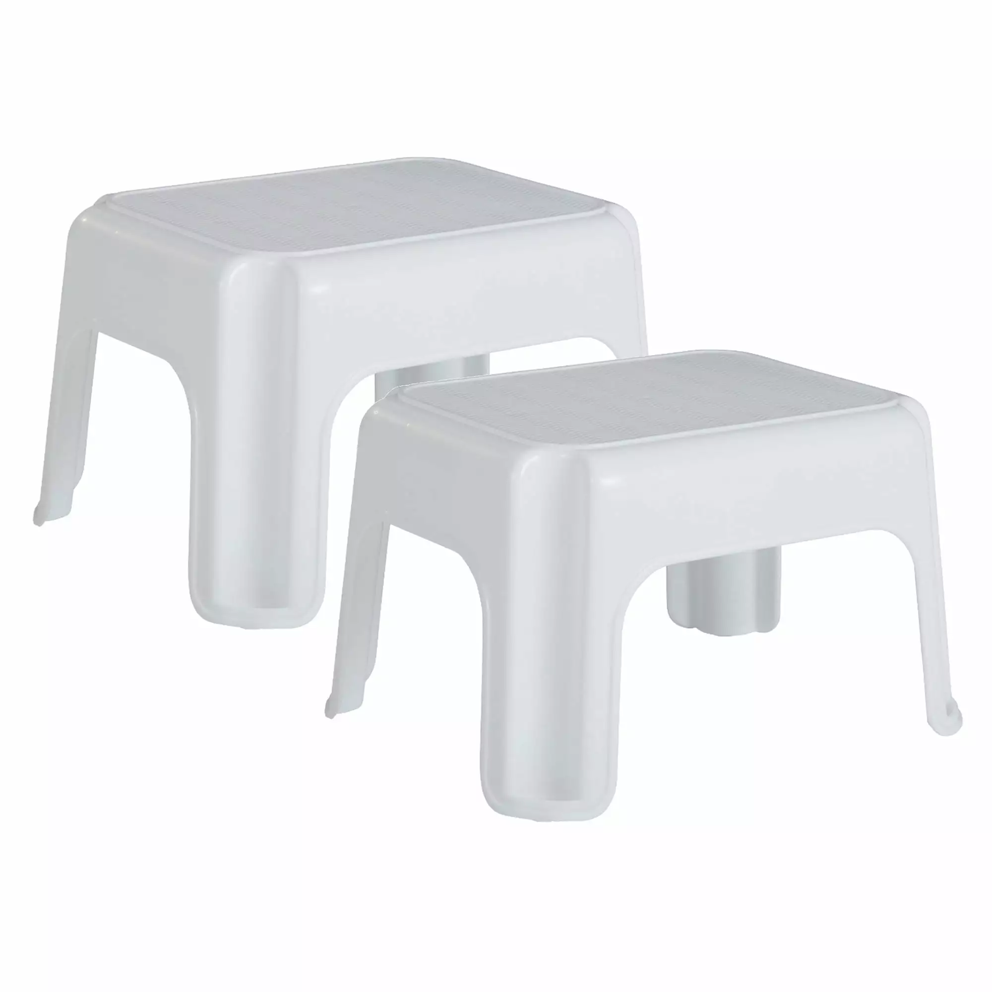 Rubbermaid Durable Plastic Step Stool w/ 300-LB Weight Capacity. White (2-Pack)