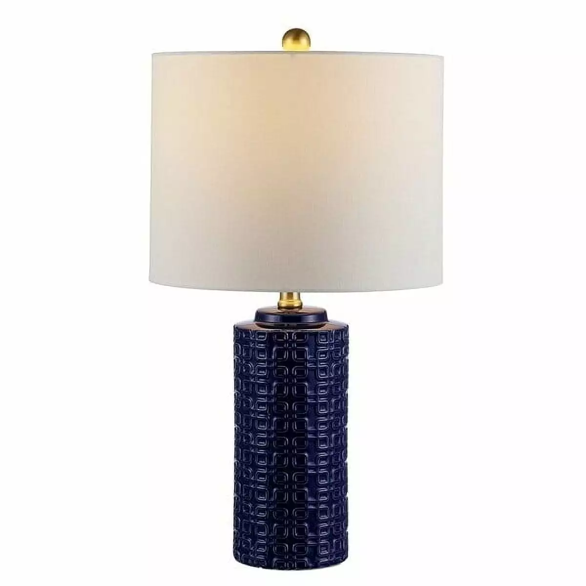 SAFAVIEH Artef Textured Ceramic Table Lamp. Navy Blue. Set of 2