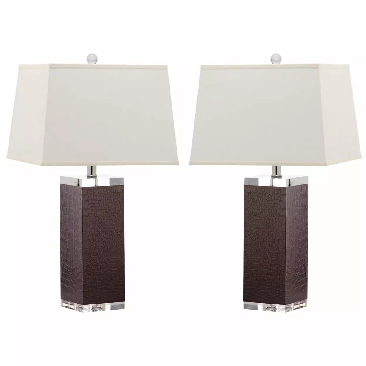 SAFAVIEH Deco Leather Table Lamp (Set of 2) | Crocodile |