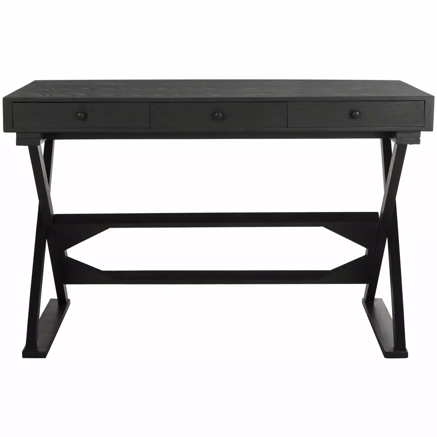 SAFAVIEH Gilbert Solid Glam Writing Desk with 3 Drawers. Weathered Black