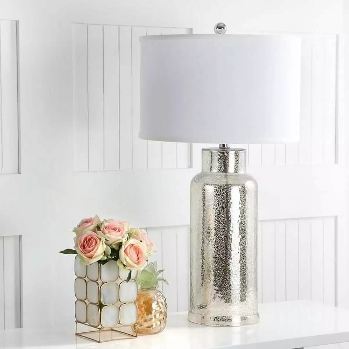 SAFAVIEH Lighting Bottle Glass Lamp Silver