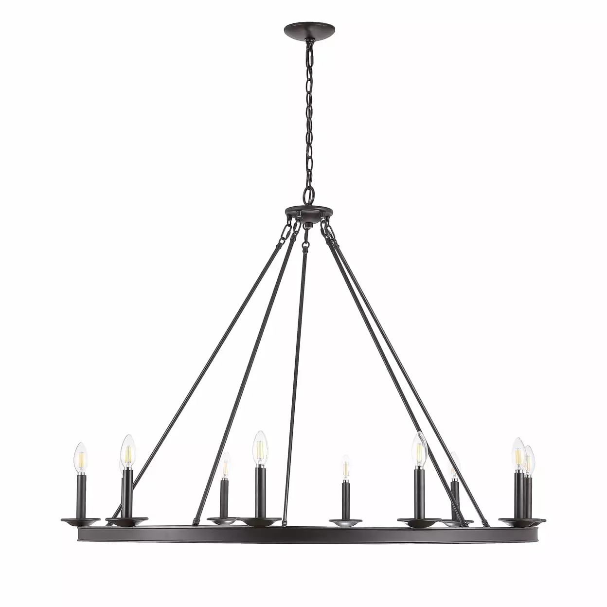 SAFAVIEH Telta 10 Light Industrial Adjustable Chandelier. Bronze Black