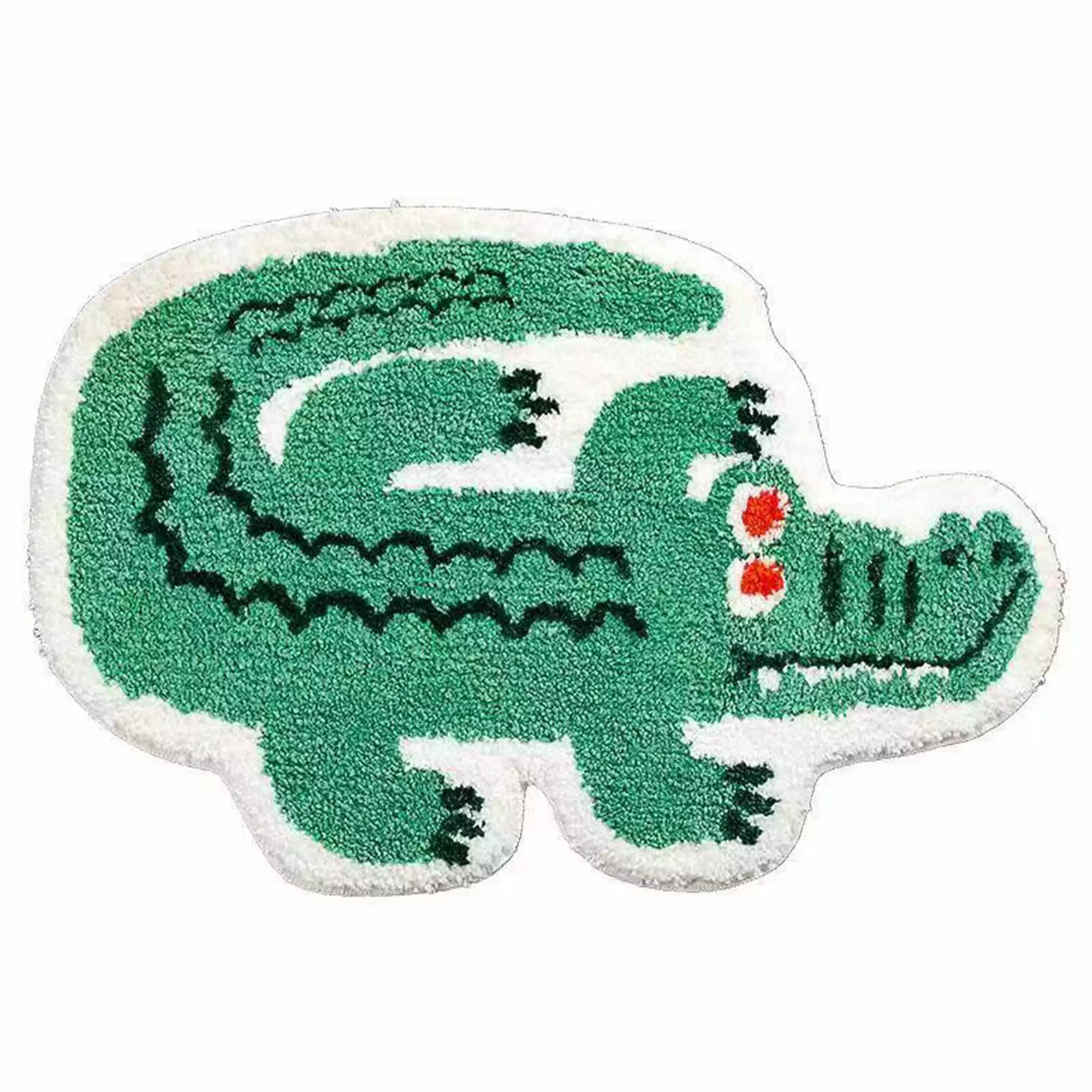 SELGRCE H??Y Green Crocodile Non-Slip Water Absorption Bathmat Area Rug for Bedroom Small Carpet for Kid's Room (20''x30'')