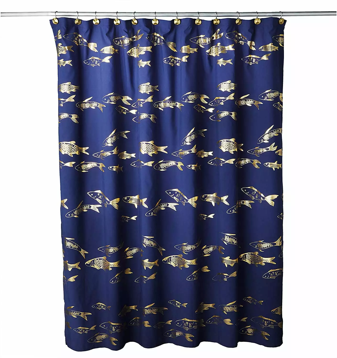 SKL Home Gold Koi Fish Shower Curtain. Blue