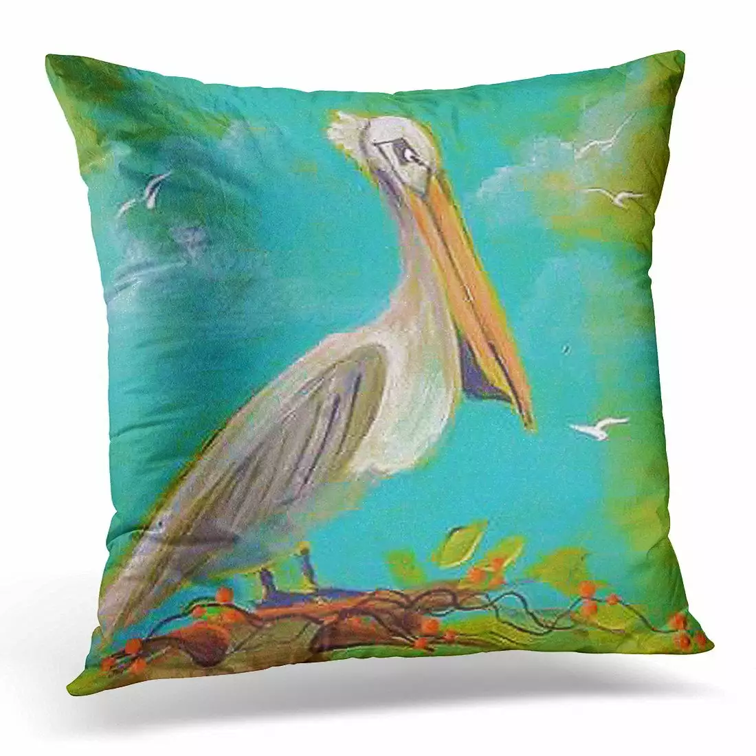 STOAG Pelican Tropical Kids Birds Birdie Crane Throw Pillowcase Cushion Case Cover 16x16 inch