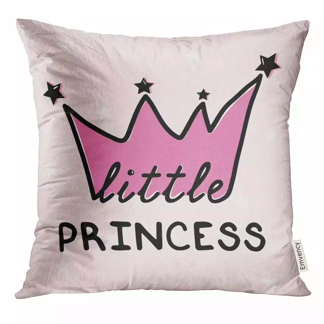 STOAG Pink Kids Little Princess Slogan Graphic Cute Throw Pillowcase Cushion Case Cover 16x16 inch