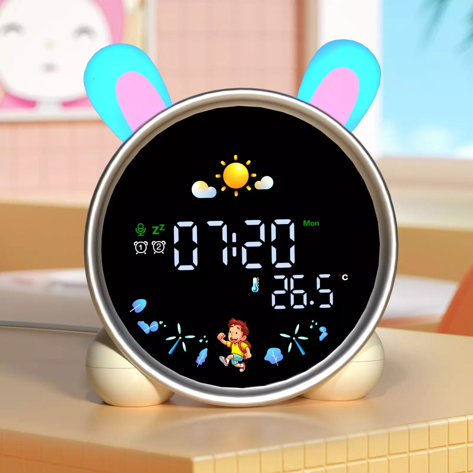 Sailstar Alarm Clock for Kids. Toddlers Night Light Clock with Sleep Training and Sound Machine