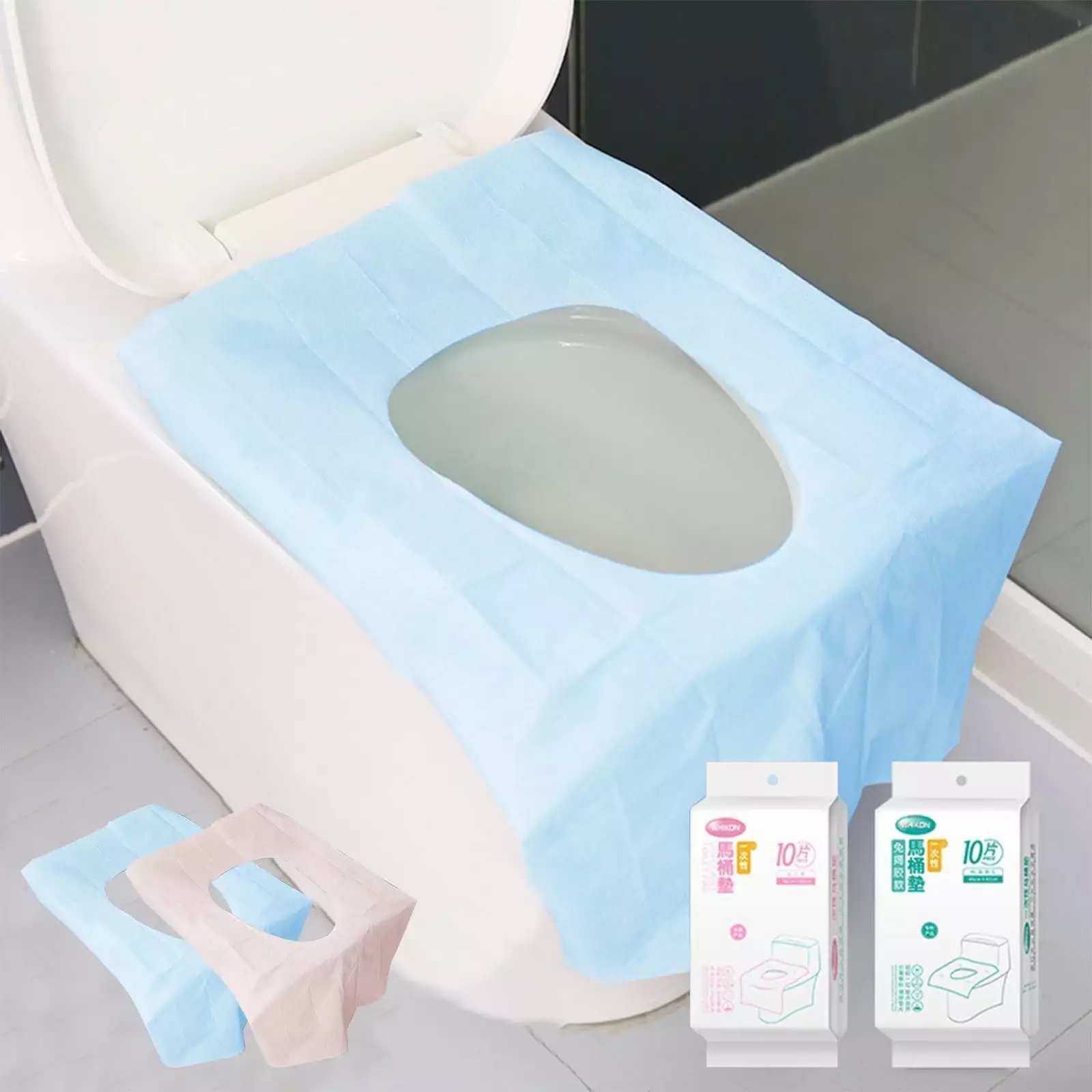 Saleteraj Extended Disposable Toilet Mat Female Portable Travel Toilet Partition Dirty Pregnant Women Suitable Toilet Cover Seat Paper Disposable Toilet Mat