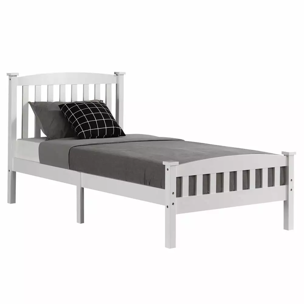 SalonMore Pine Wood Platform Bed Frame with Headboard. Wooden Bed Frame. Twin