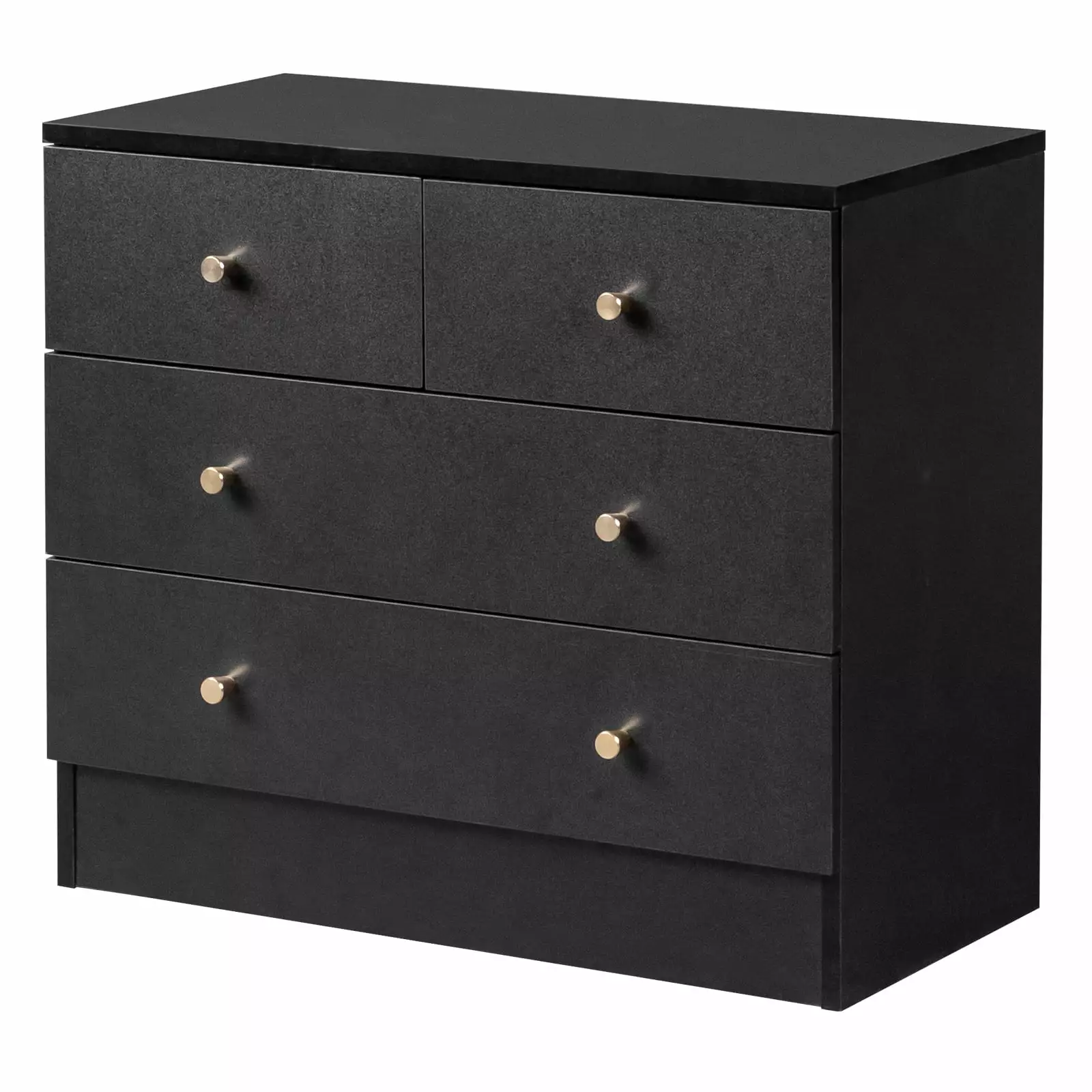 SalonMore Wood Dresser Chest Bedside Table with 4 Drawers. Chest of Drawers Storage Cabinet for Bedroom. Living Room. Black