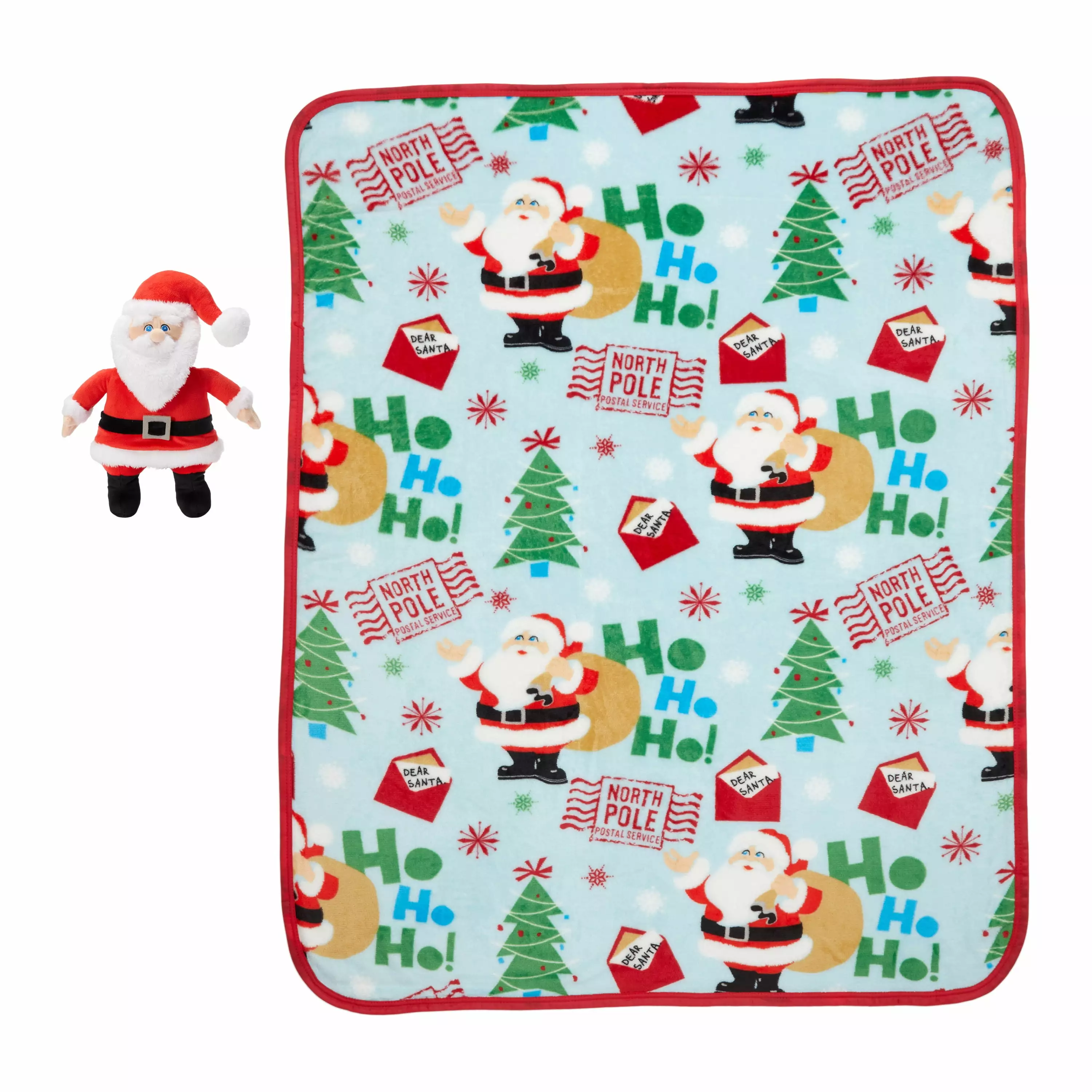 Santa Clause is Coming to Town Holiday Hugger Pillow and Throw Gift Set