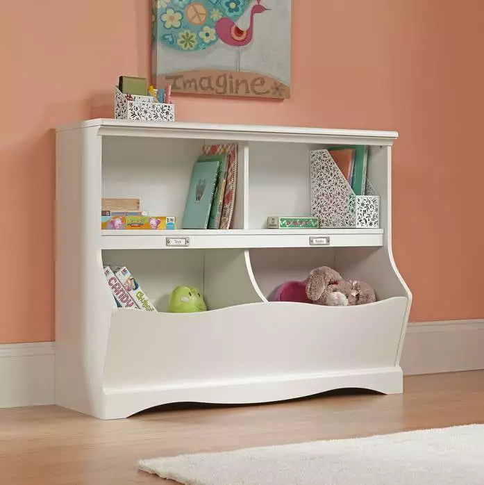 Sauder Pogo Bookcase/Footboard. Soft White Finish