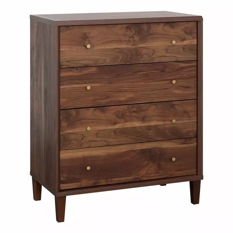 Sauder Willow Place Engineered Wood 4 Drawer Chest in Grand Walnut