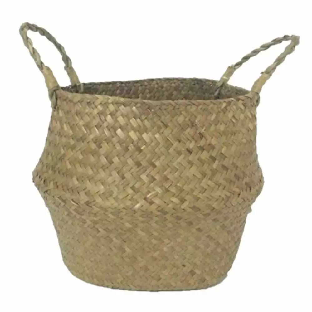 Seagrass Plant Basket Indoor. Woven Large Seagrass Basket for Plants. Large Belly Basket. Woven Basket for Plant. Natural Picnic Tree Basket. Basket Planter. Large Plant Baskets