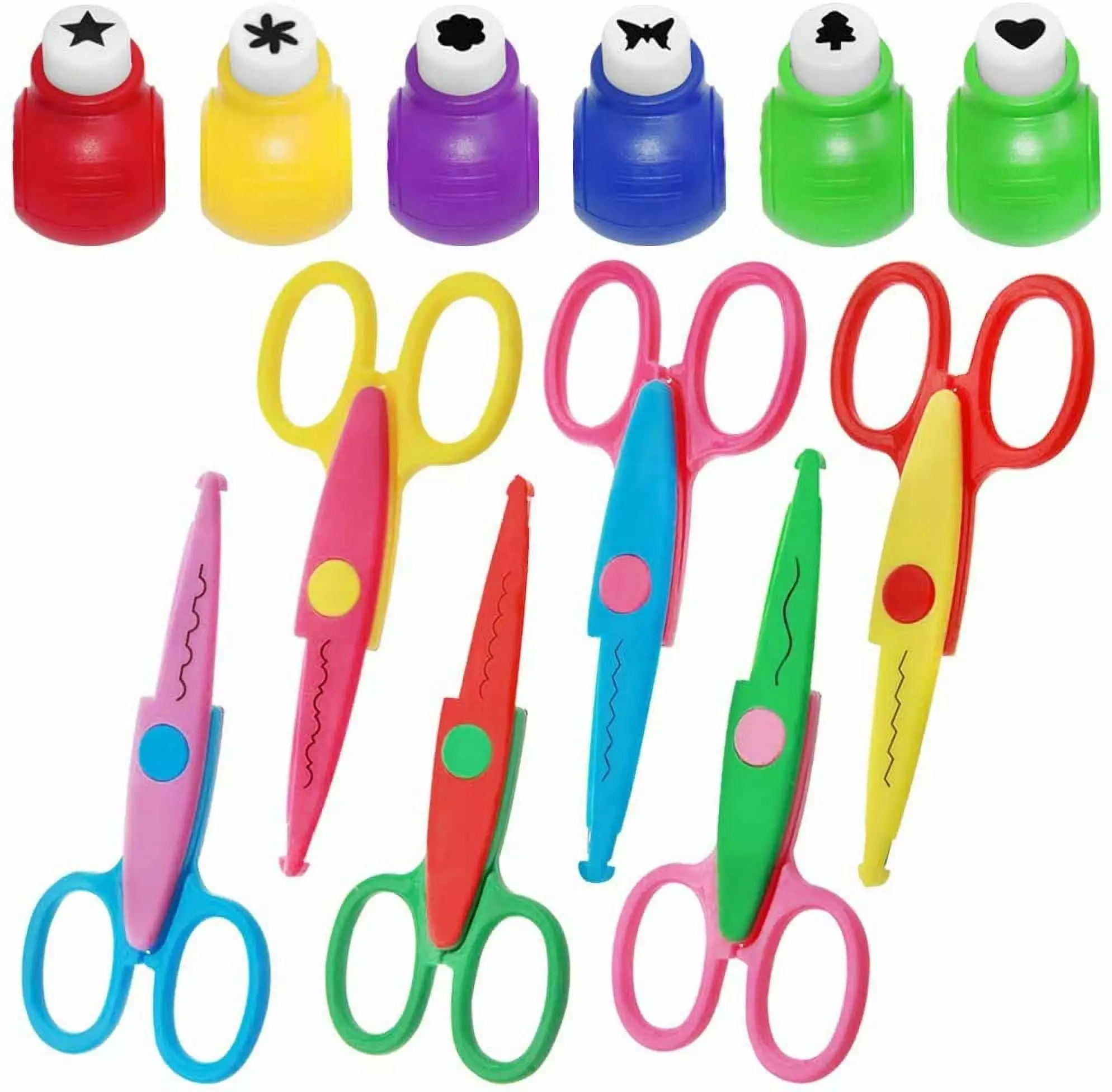 Set of 12. Craft Punch and Creative Scissors. SourceTon Scrapbooking Edging Scissors Paper Punch Set for Crafts. Scrapbooking. Kids Design. DIY Photo & Art Projects