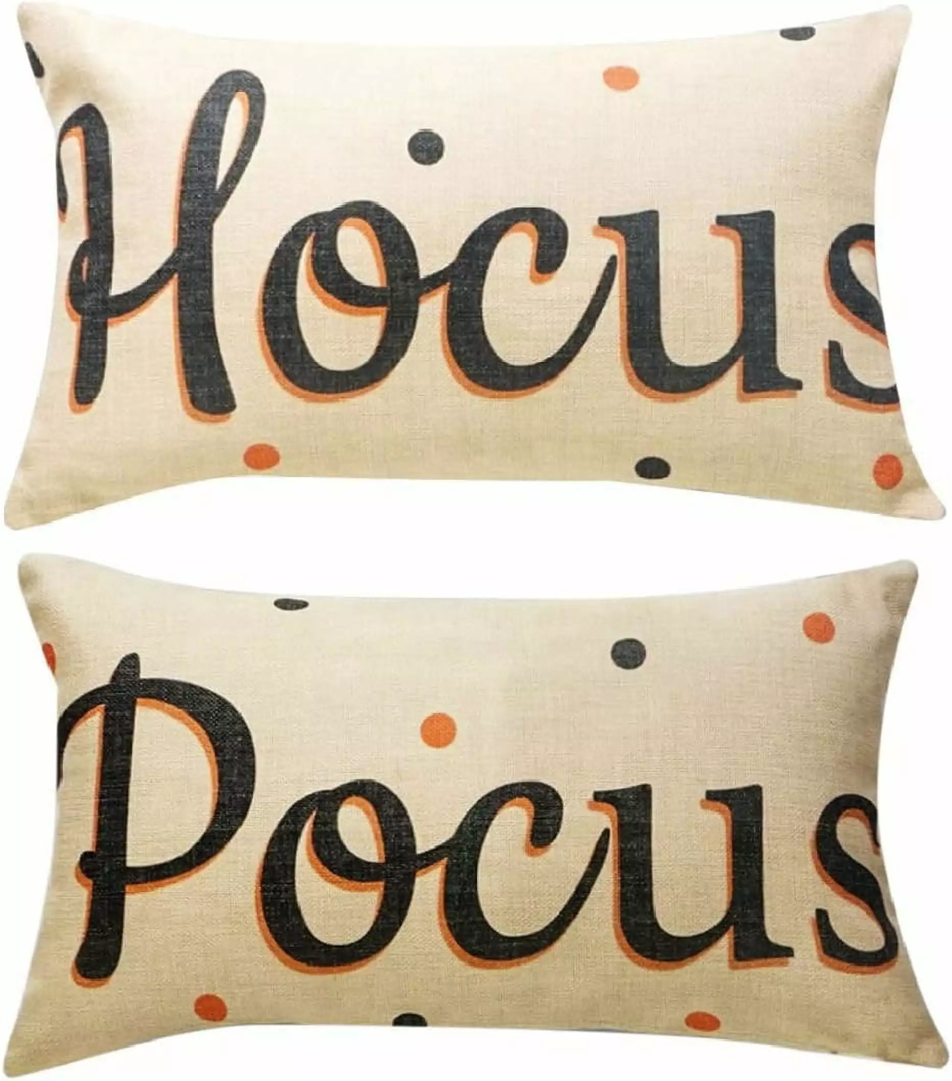 Set of 2 Hocus Pocus Decoration Throw Pillow Covers Cotton Linen 12x20 for Bed Couch Sofa