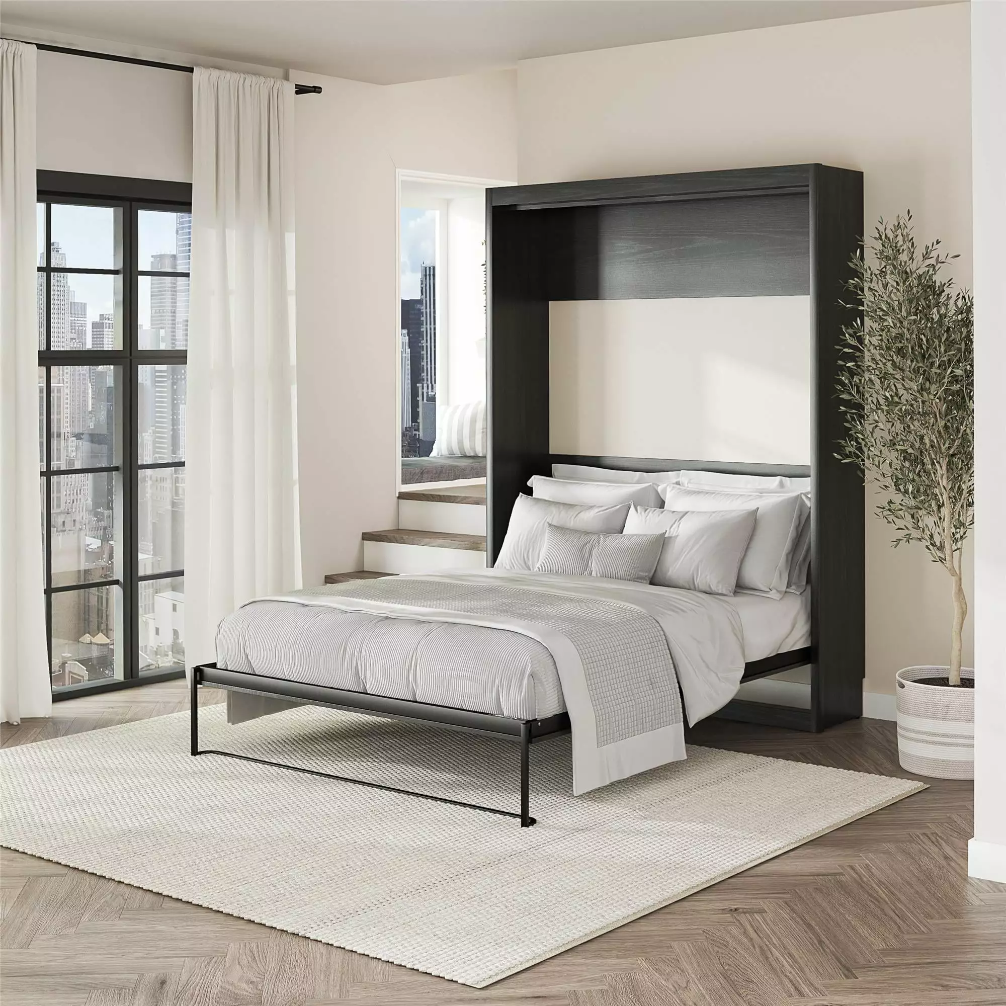 Signature Sleep Paramount Queen Size Murphy Bed. Black Oak