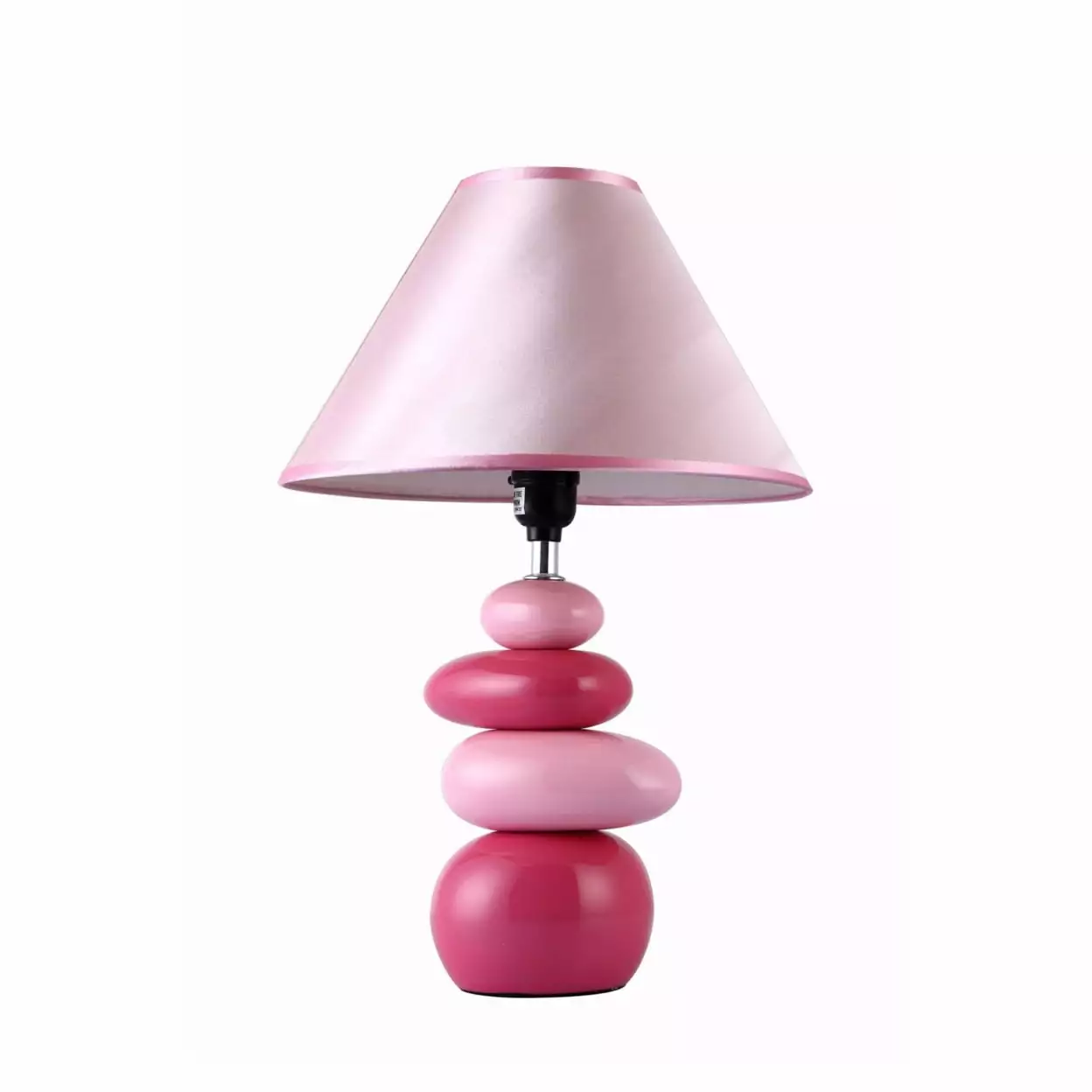 Simple Designs Shades of Pink Ceramic Stone Table Lamp