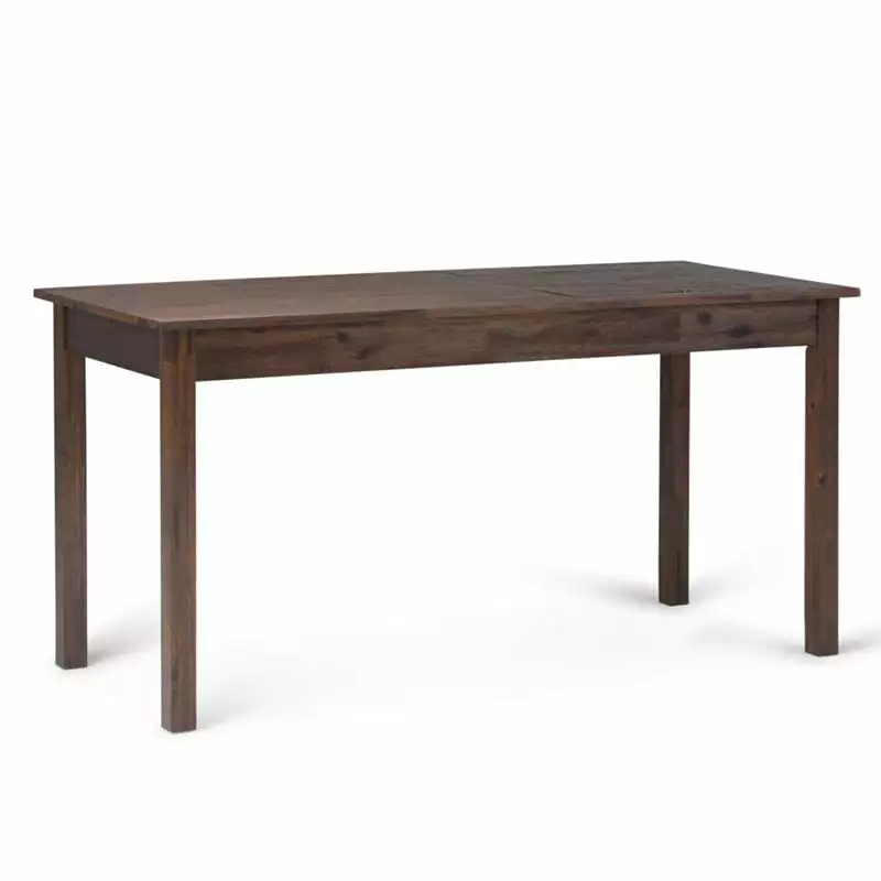 Simpli Home Monroe Computer Desk in Distressed Charcoal Brown