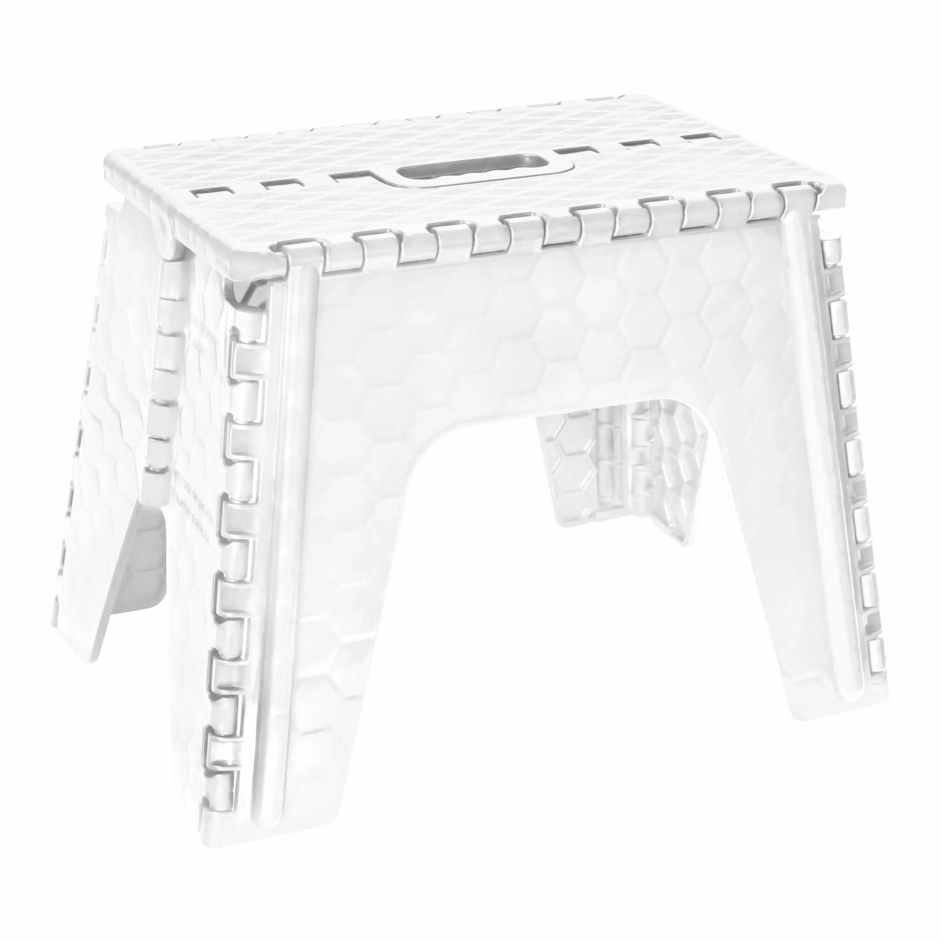 Simplify 12 Plastic Folding Single Step Stool in White