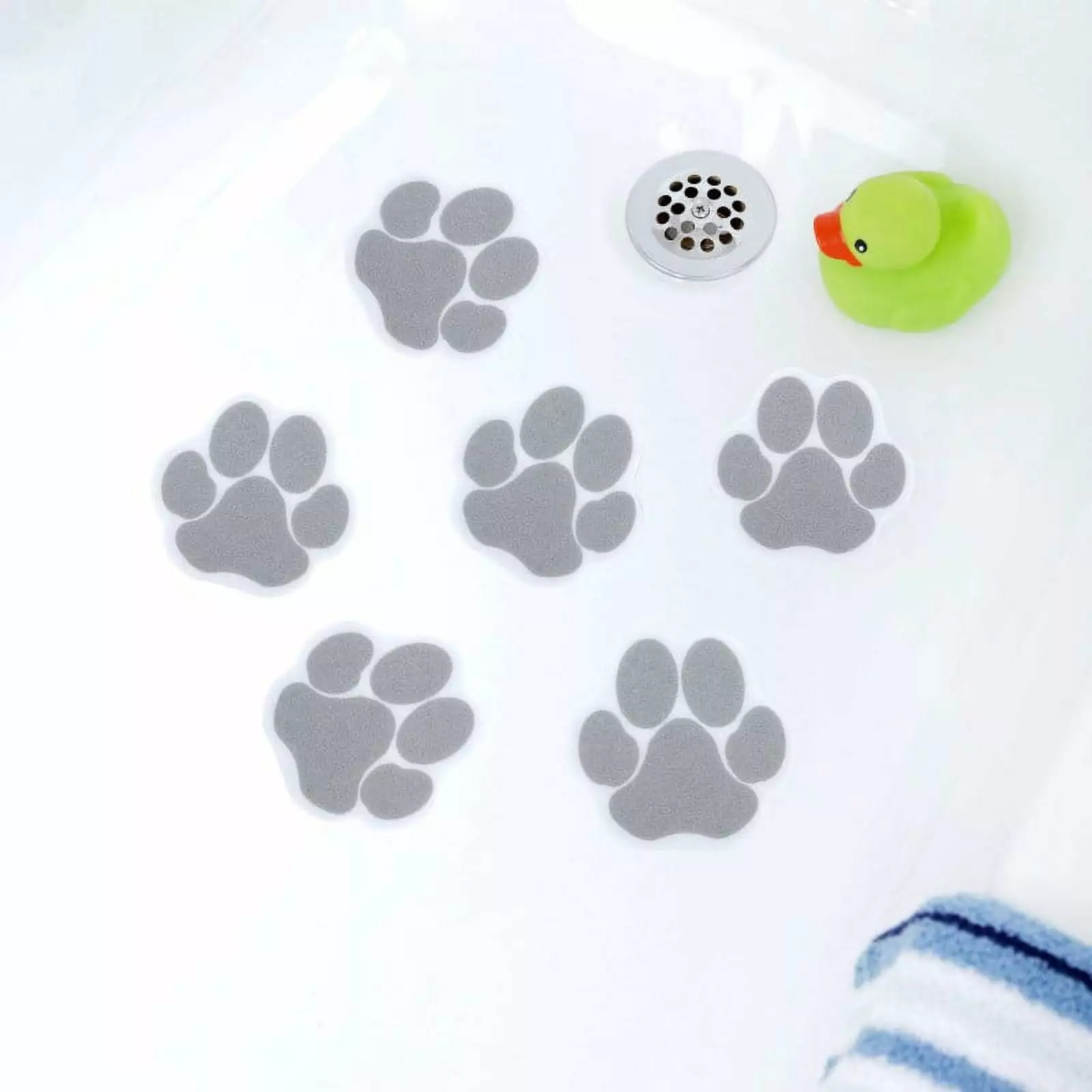 SlipX Solutions Adhesive Paw Print Bath Treads (6 Count. Tan)