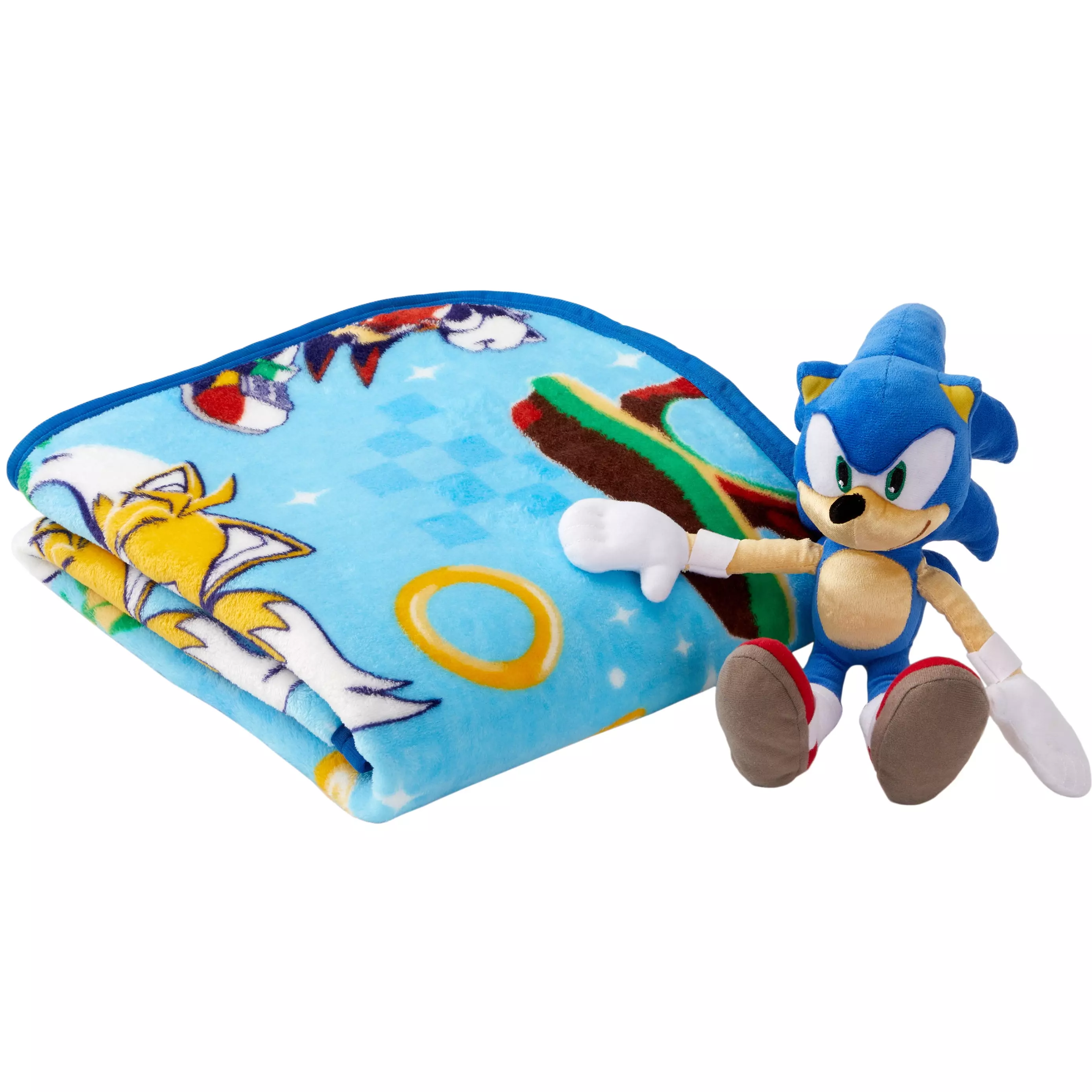 Sonic Hugger Pillow and Throw. 2-Piece Giftable Set