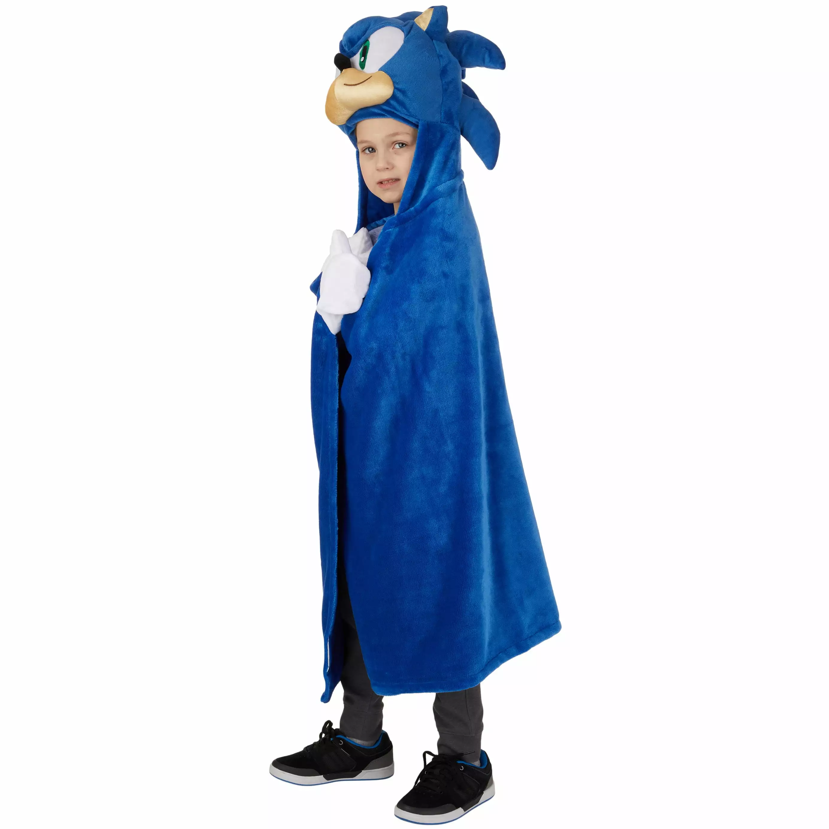 Sonic Kids Hooded Throw. Wearable Plush. Blue