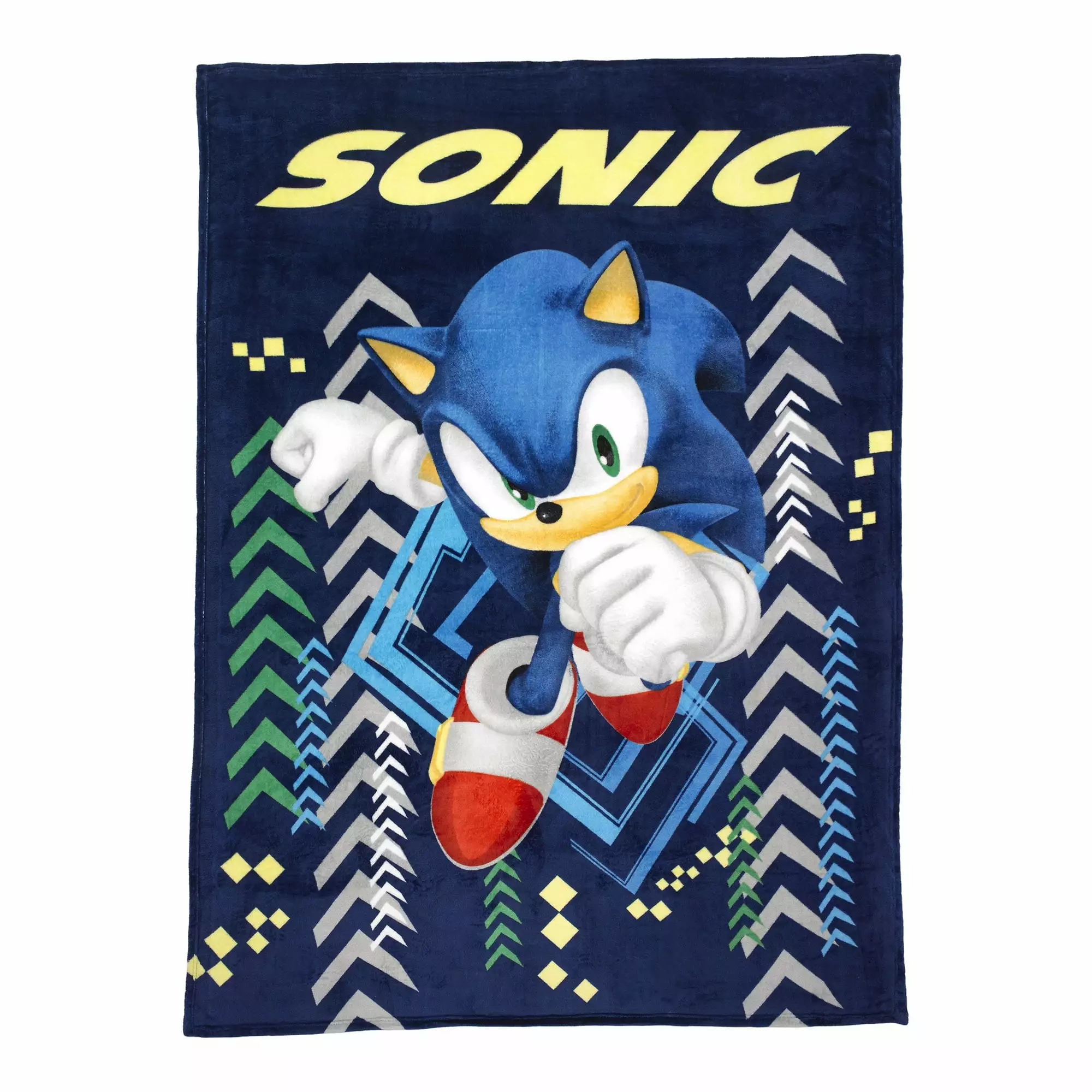 Sonic the Hedgehog Kids Plush Twin/Full Blanket. 62 x 90. Blue. Sega