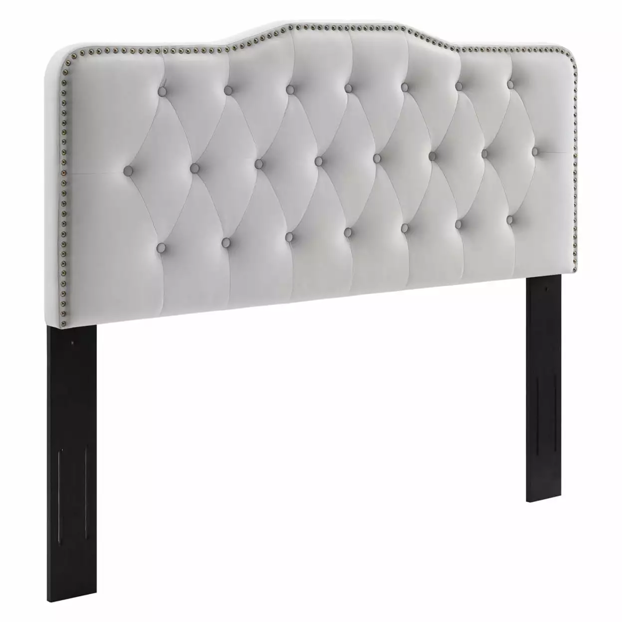 Sophia Tufted Performance Velvet Twin Headboard Light Gray