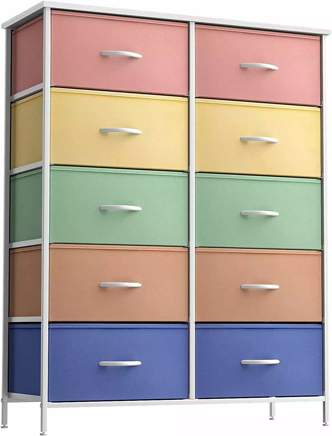 Sorbus Dresser with 10 Drawers - Storage Unit Organizer Chest for Clothes - Bedroom. Kids Room. Nursery. & Closet - Steel Frame. Wood Top. and Easy Pull Fabric Bins