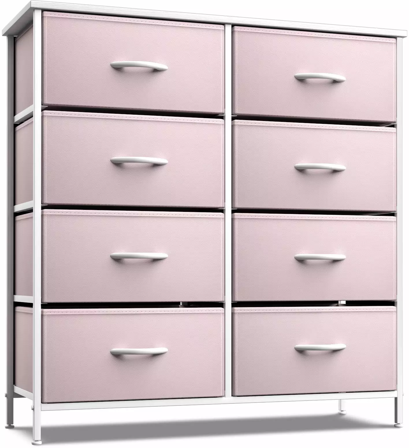 Sorbus Kid Dresser with 8 Fabric Bin Drawers - Pastel Color Furniture Storage Chest - Bedroom. Closet. and Toys Organizer - Pink