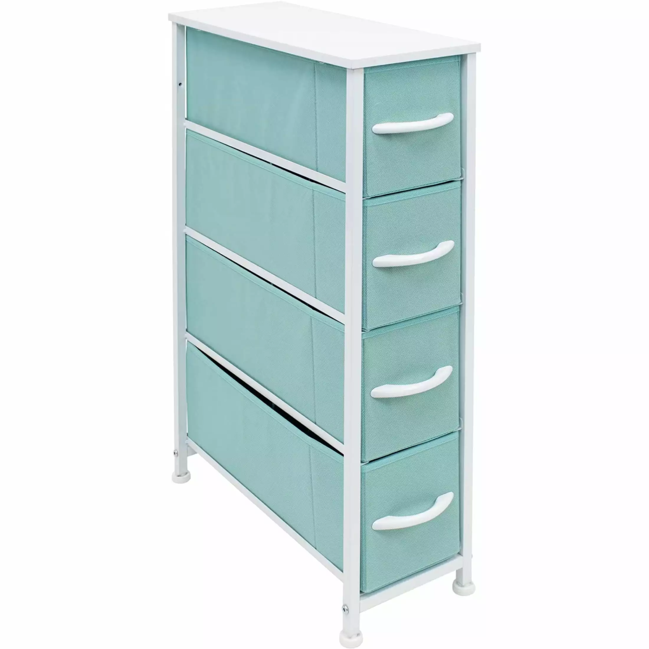 Sorbus Narrow 4-Drawer Dresser: Compact Storage for Children and Adults in Bedrooms. Bathrooms. and Laundry (Aqua)