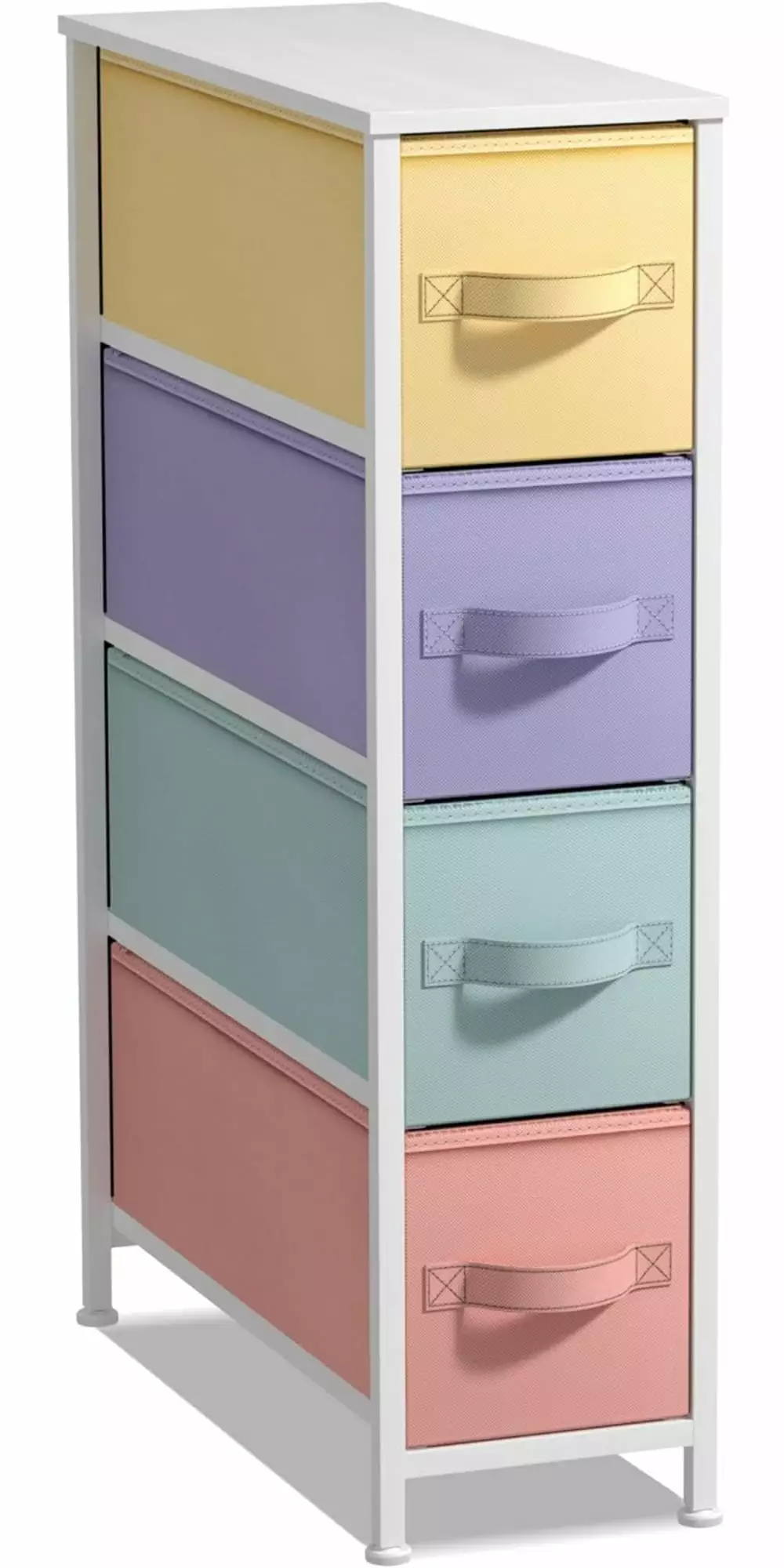 Sorbus Narrow 4-Drawer Dresser: Compact Storage for Children and Adults in Bedrooms. Bathrooms. and Laundry (Pastel)